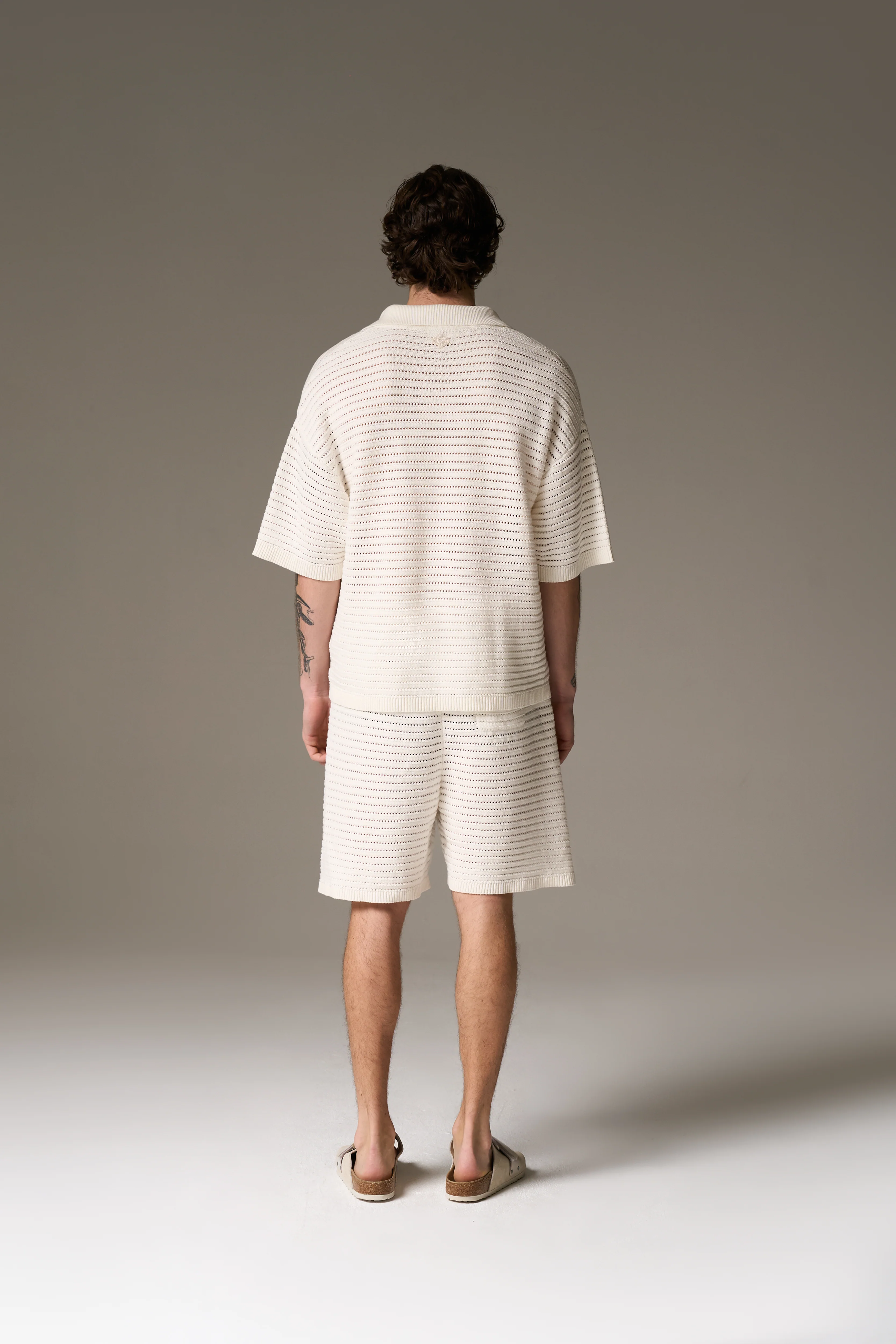 KNITTED POLO SHIRT - WHITE