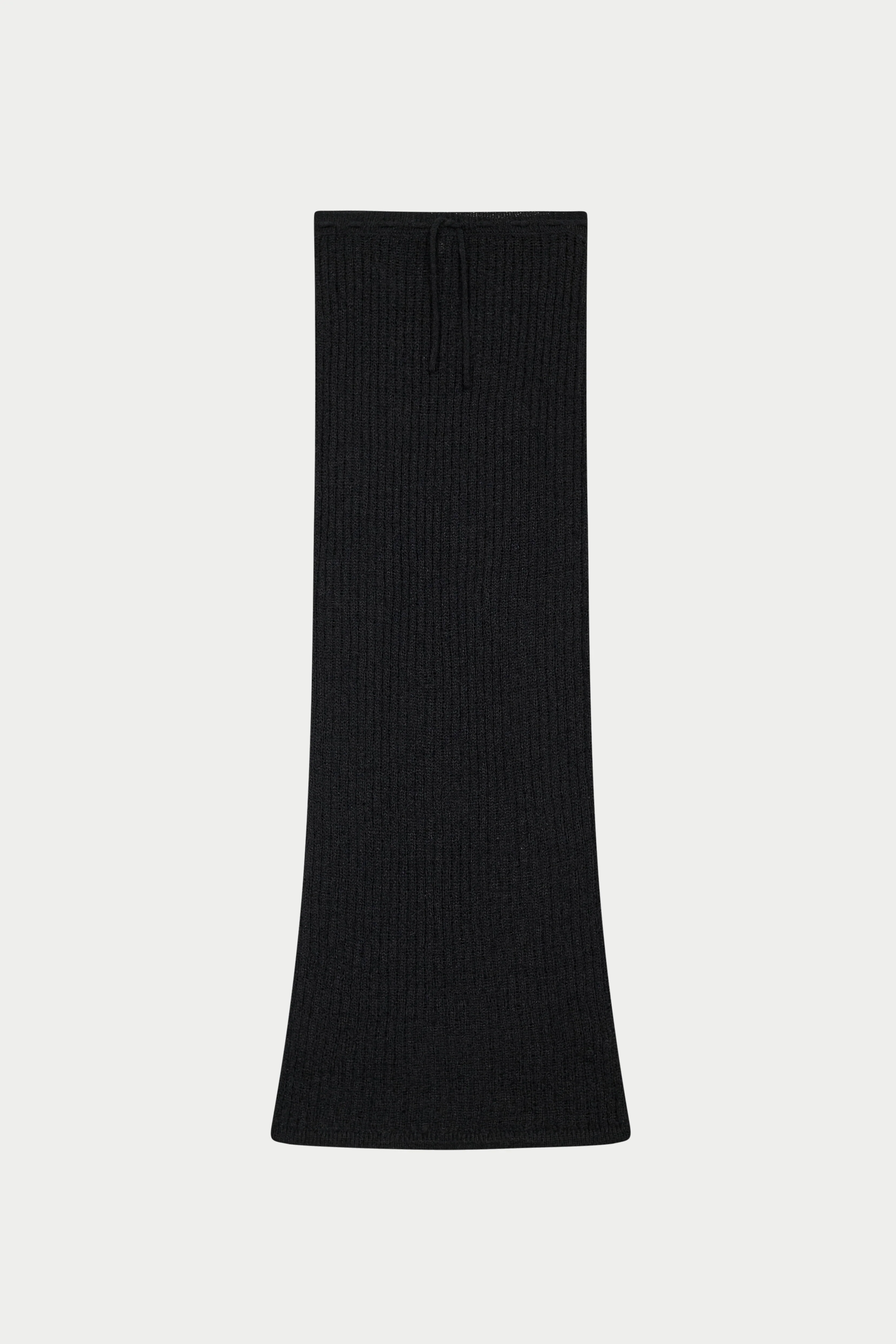LADDER KNIT MAXI SKIRT - BLACK