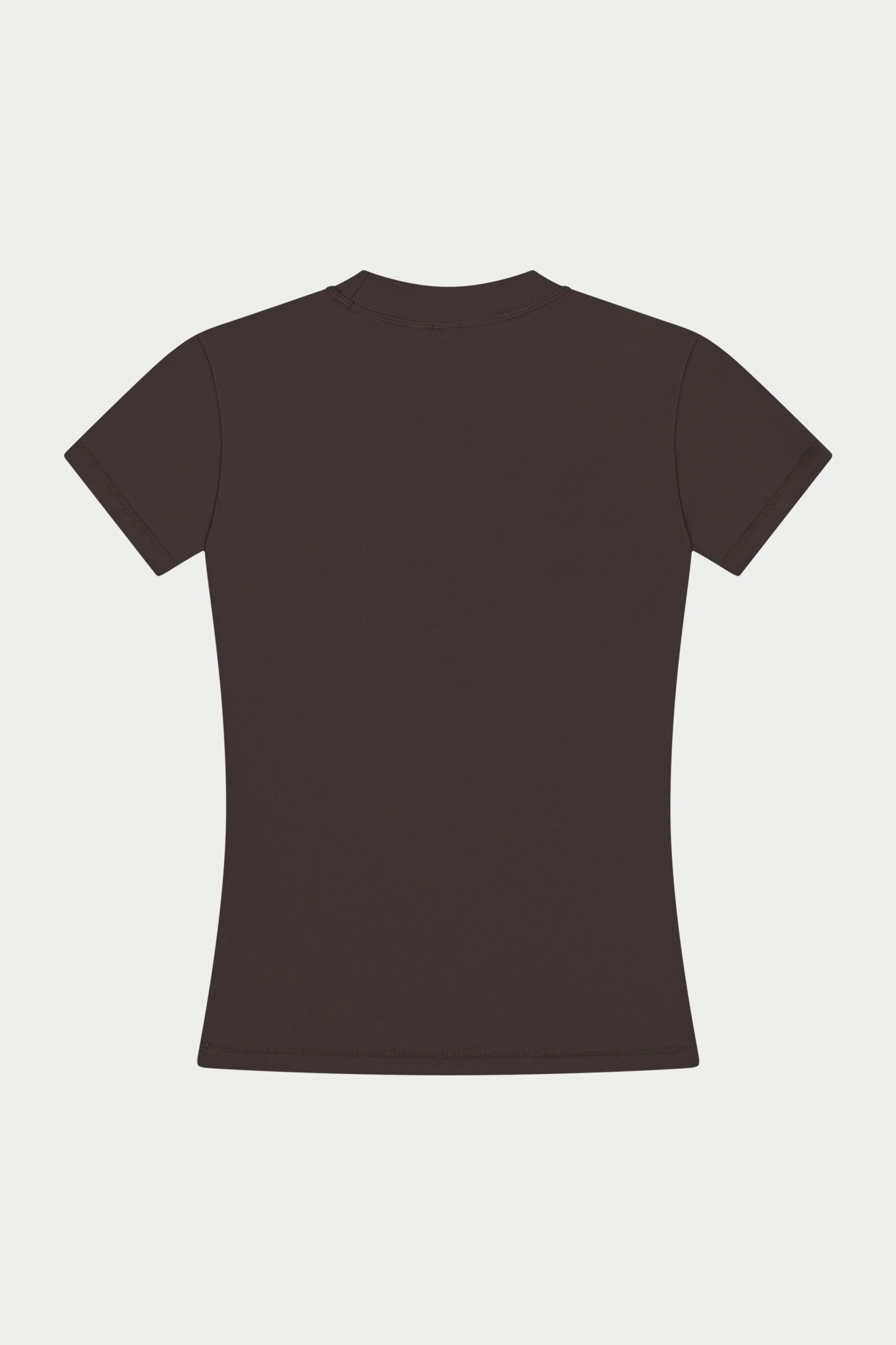 SCULPTING STRETCH EMBLEM BABY TEE - CHOCOLATE