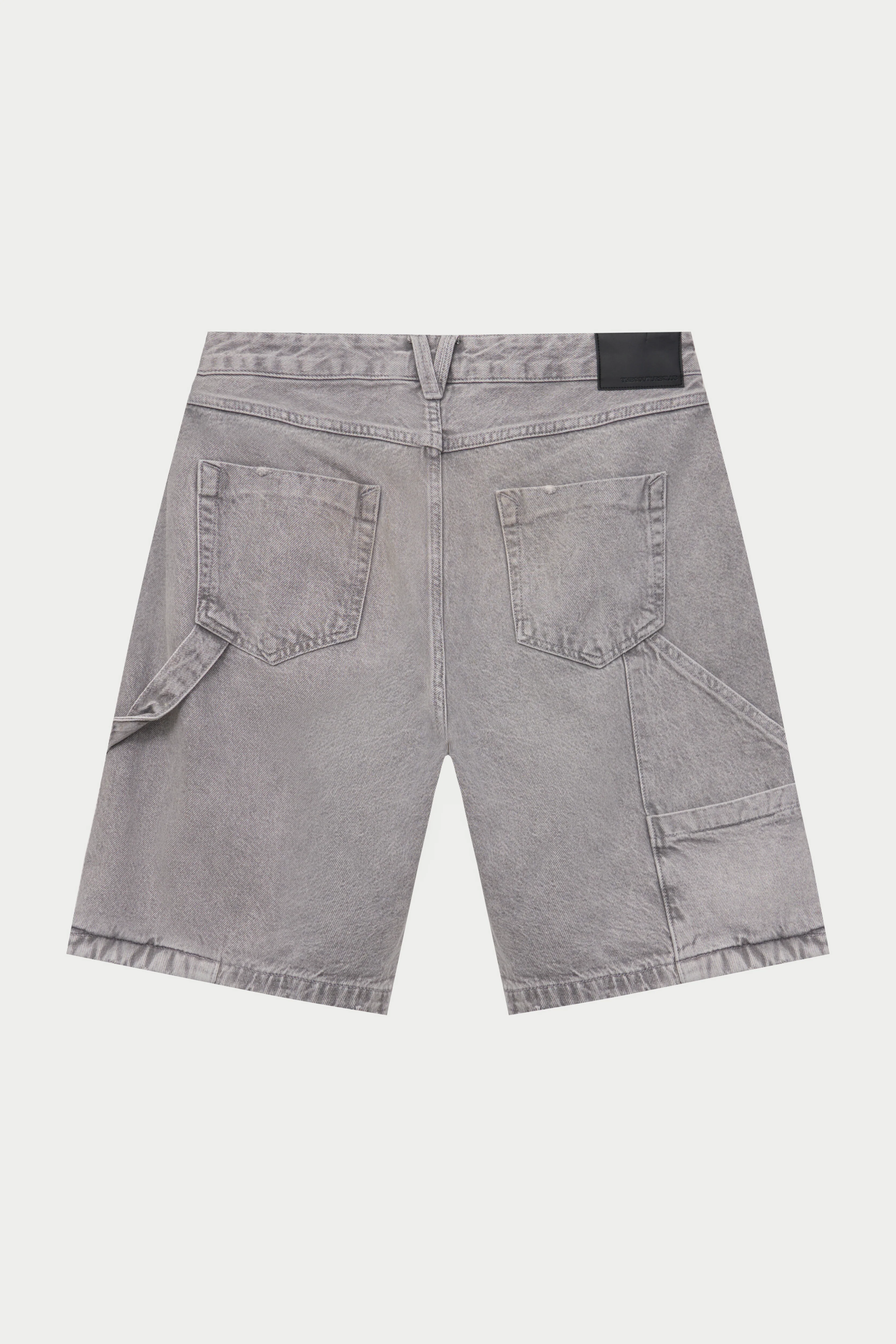 DENIM CARPENTER SHORTS - GREY WASH