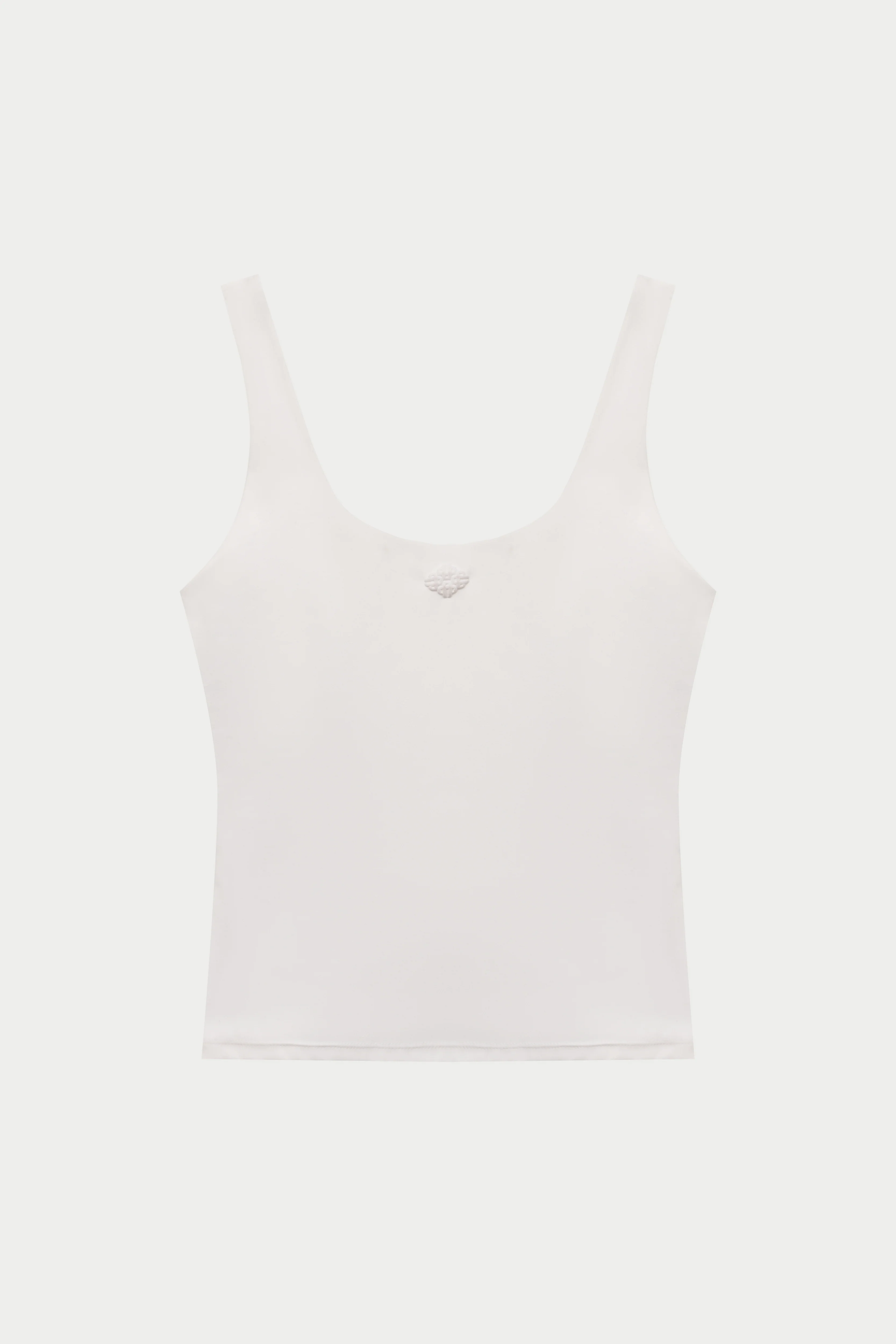 SCULPTING STRETCH SCOOP NECK SPORTS TOP - WHITE