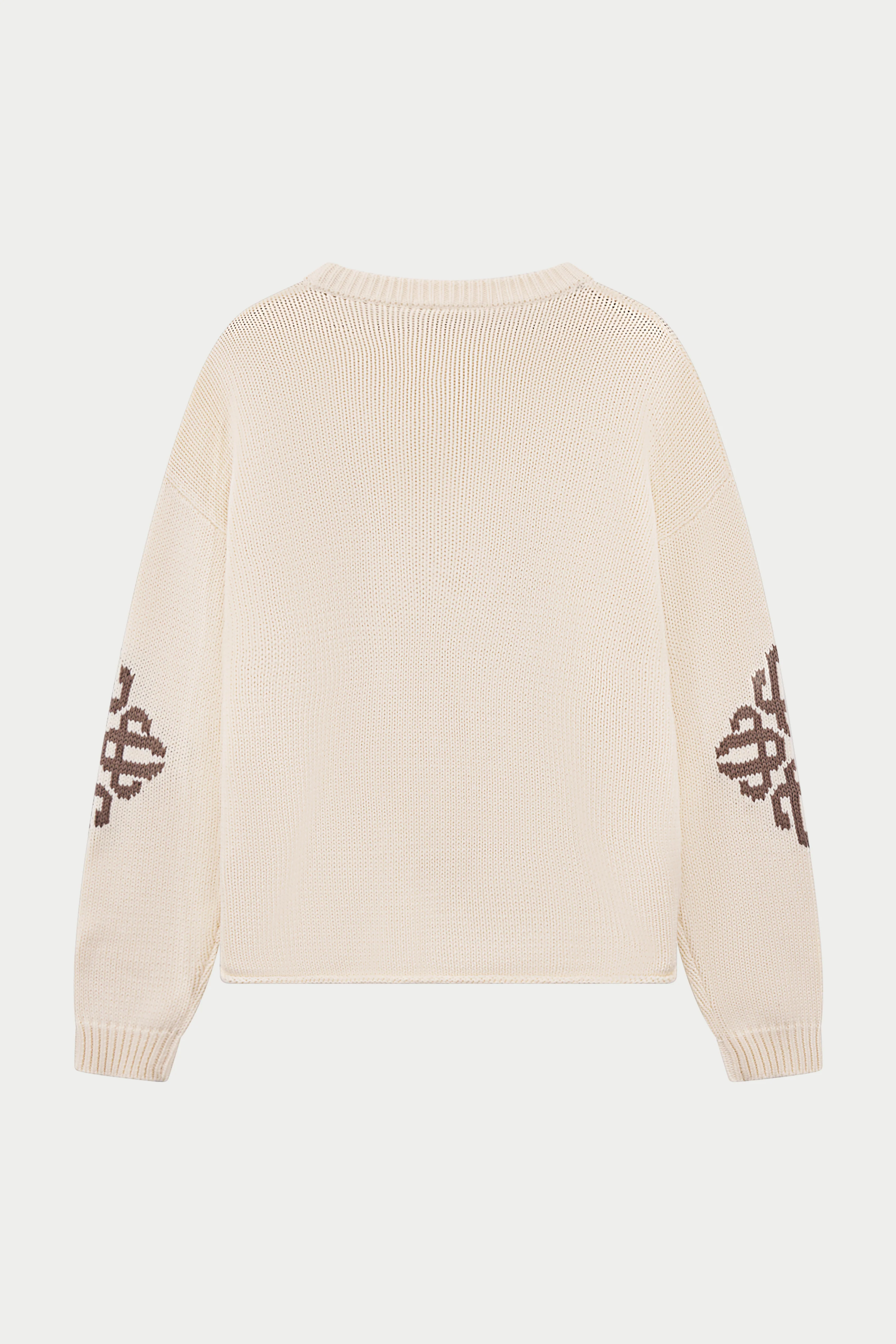 CHUNKY KNIT EMBLEM JUMPER - OFF WHITE