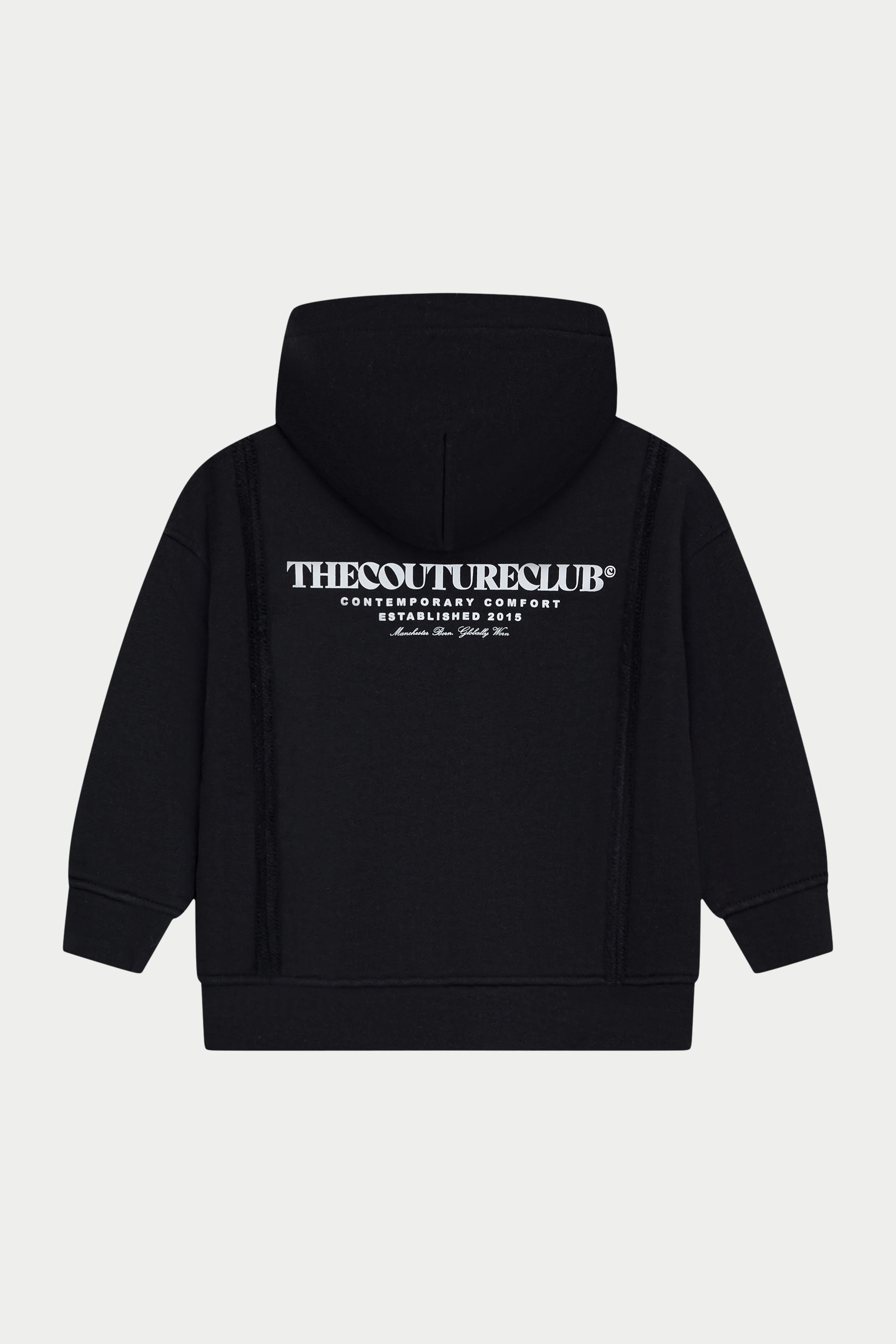 JUNIOR COPYRIGHT ZIP THROUGH HOODIE - BLACK