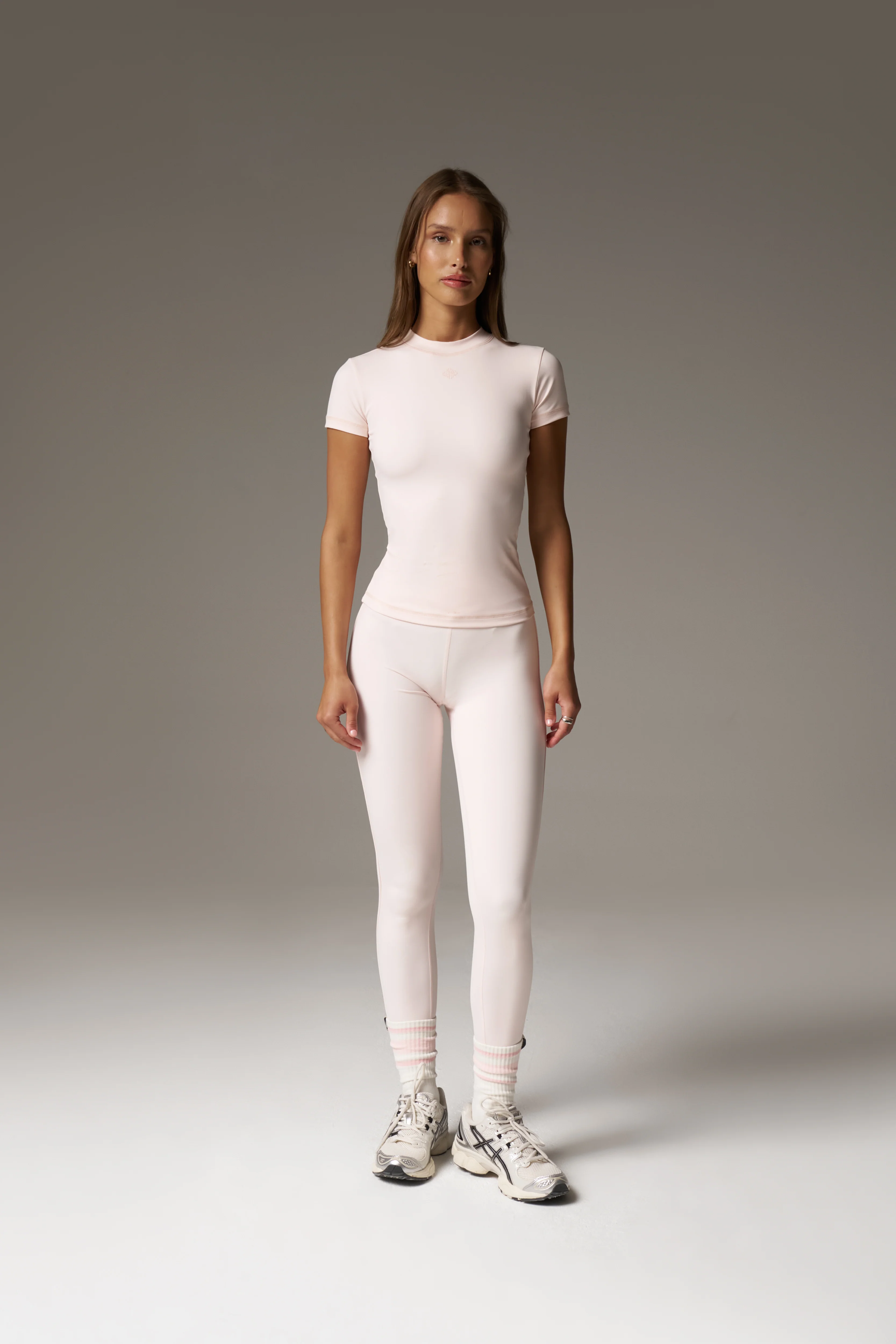 SCULPTING STRETCH CROSSOVER WAISTBAND LEGGINGS - PINK