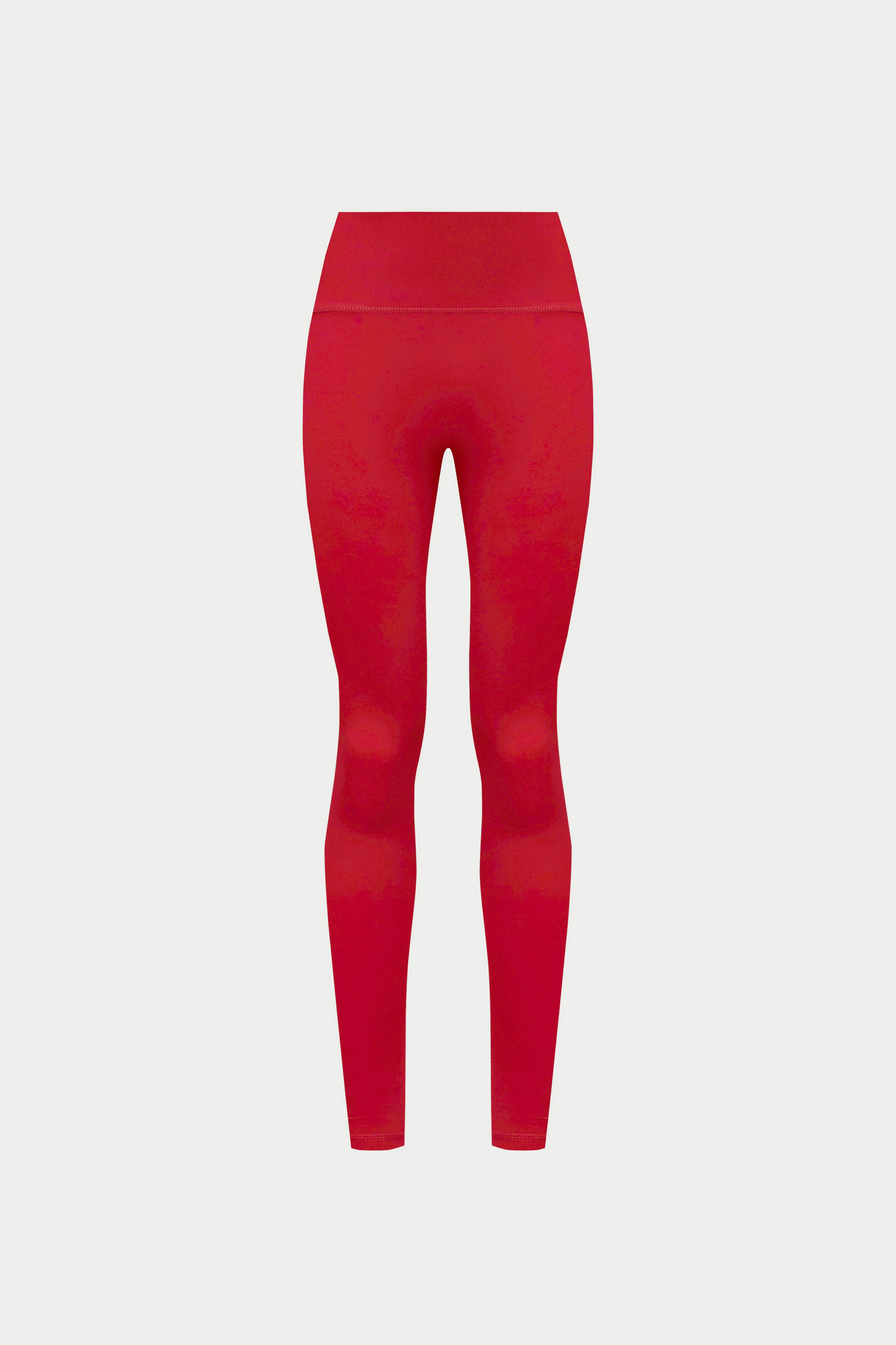 SCULPTING STRETCH EMBLEM LEGGINGS - RED