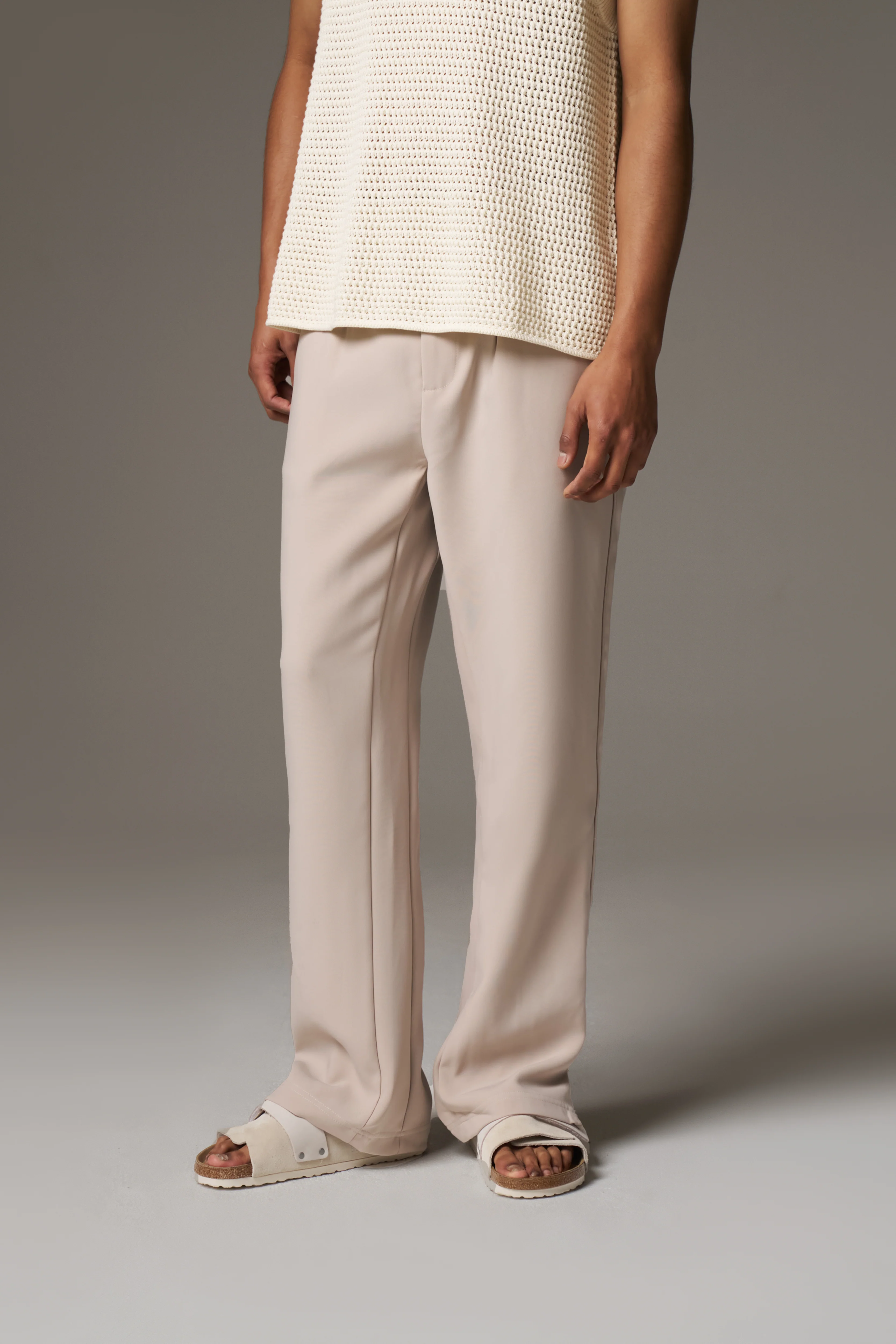 ULTIMATE SPLIT HEM SMART PANT - BEIGE