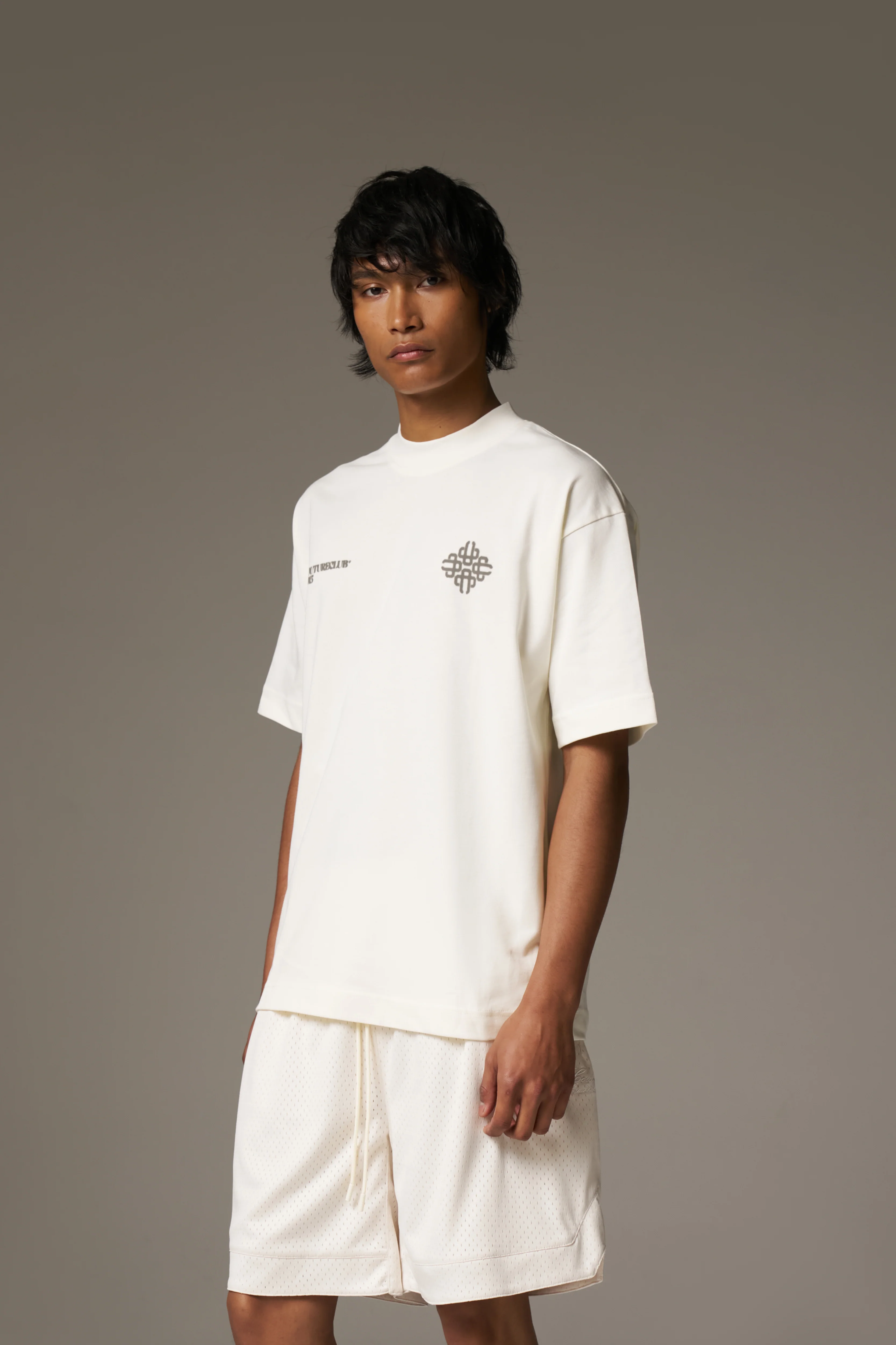 BLURRED GRAPHIC EMBLEM T-SHIRT - KHAKI