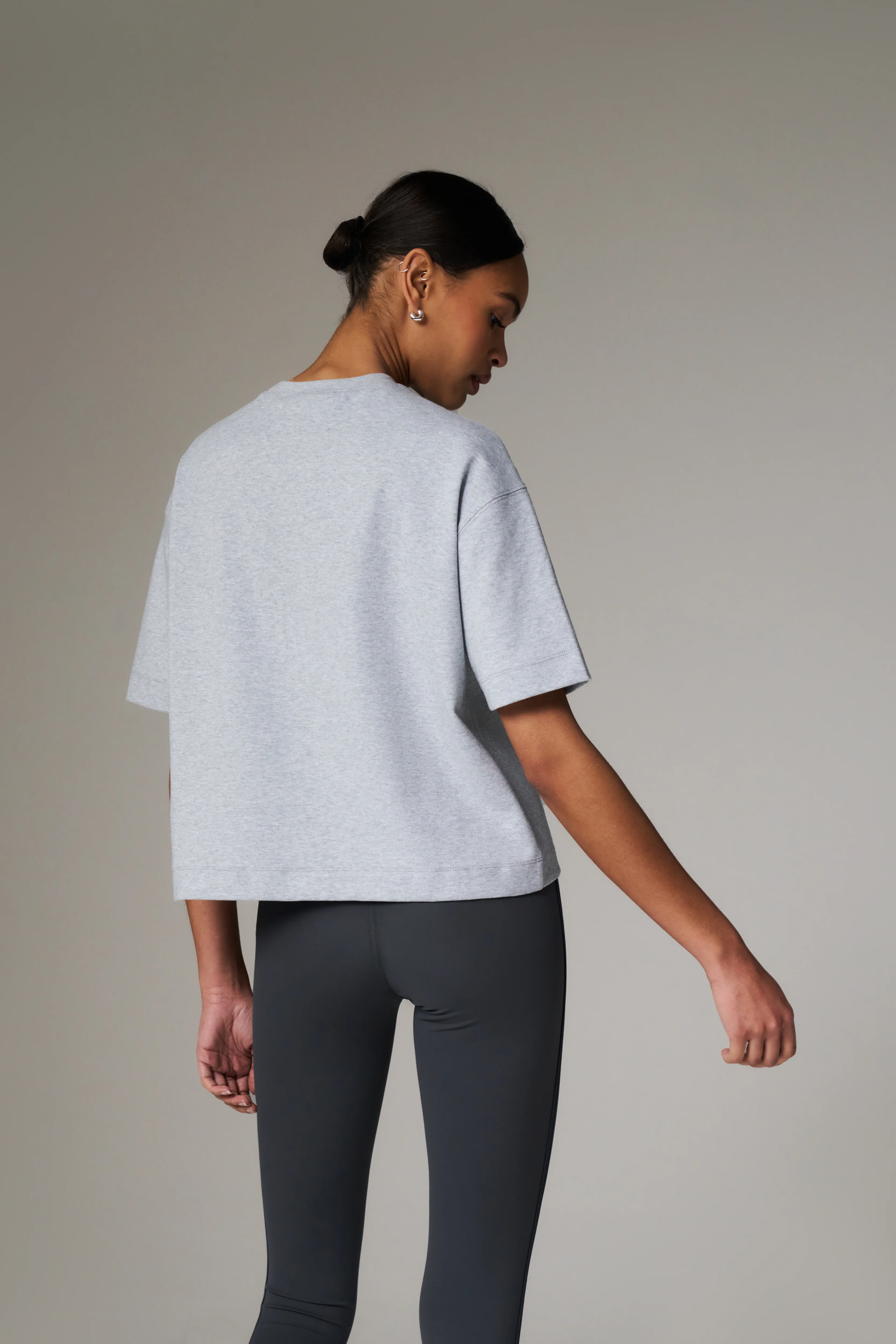 EMBLEM REGULAR FIT T-SHIRT - GREY MARL