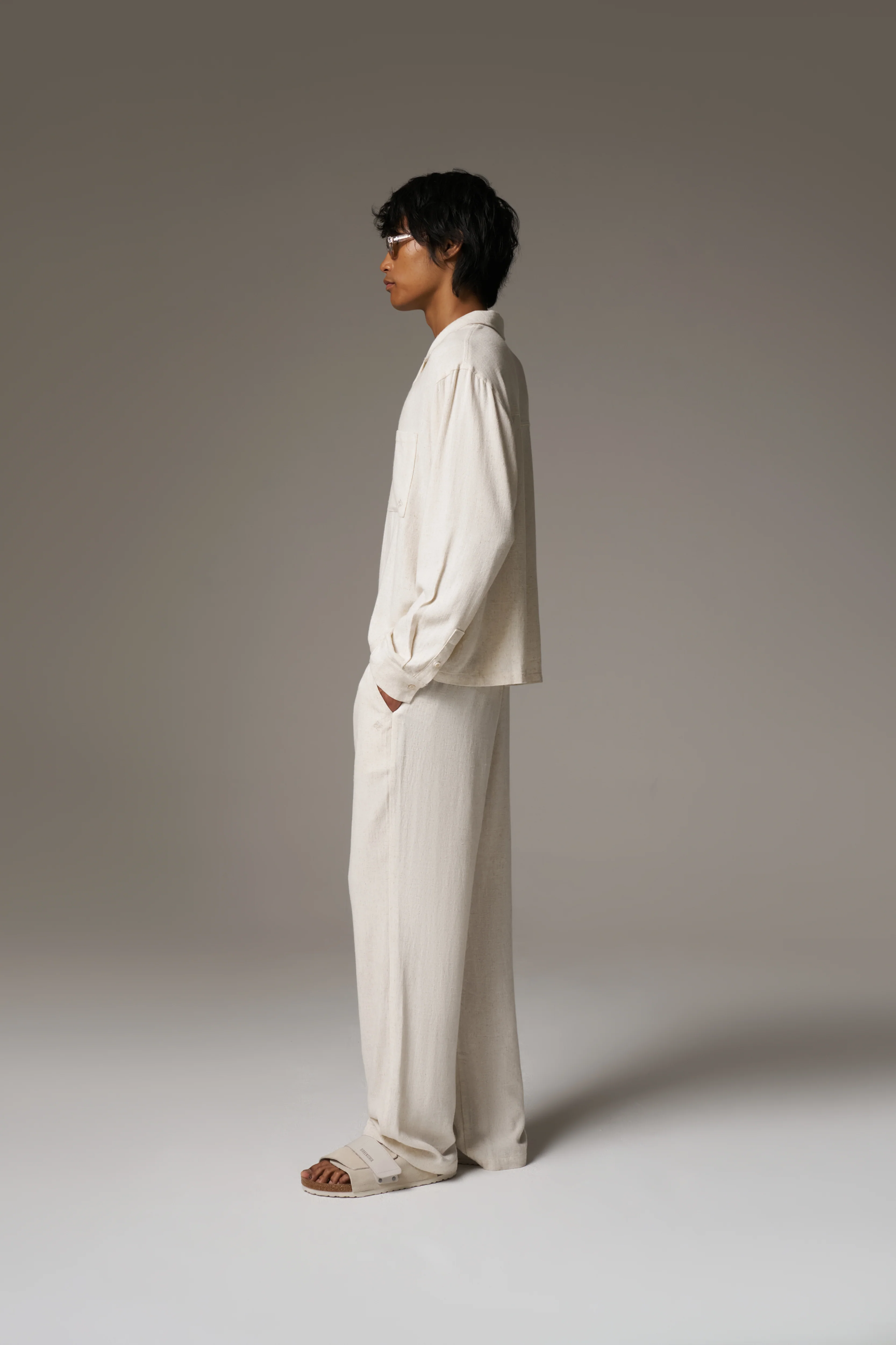 TEXTURED WOVEN SHIRT - BEIGE