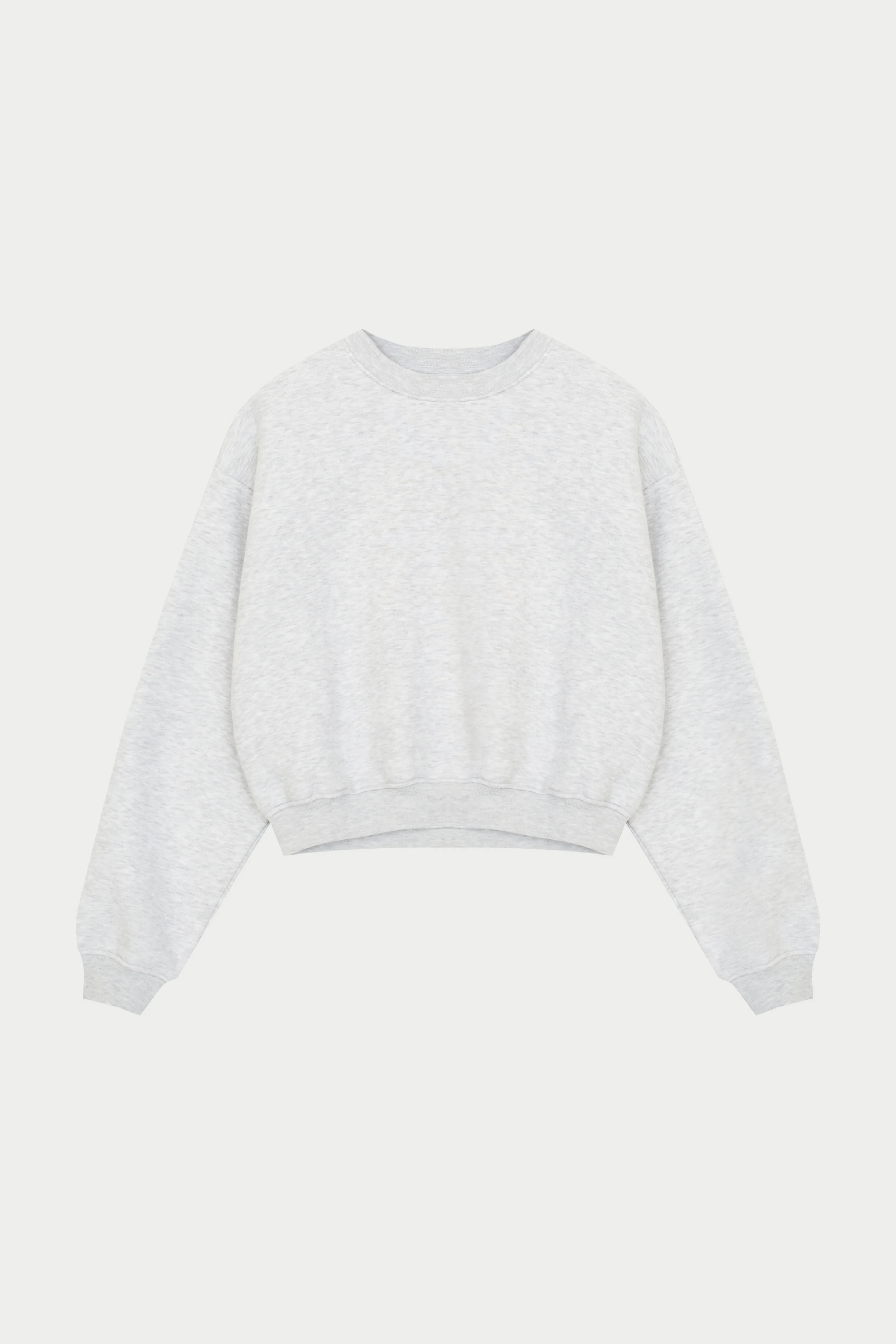 EMBROIDERED CREST SWEATSHIRT - GREY MARL