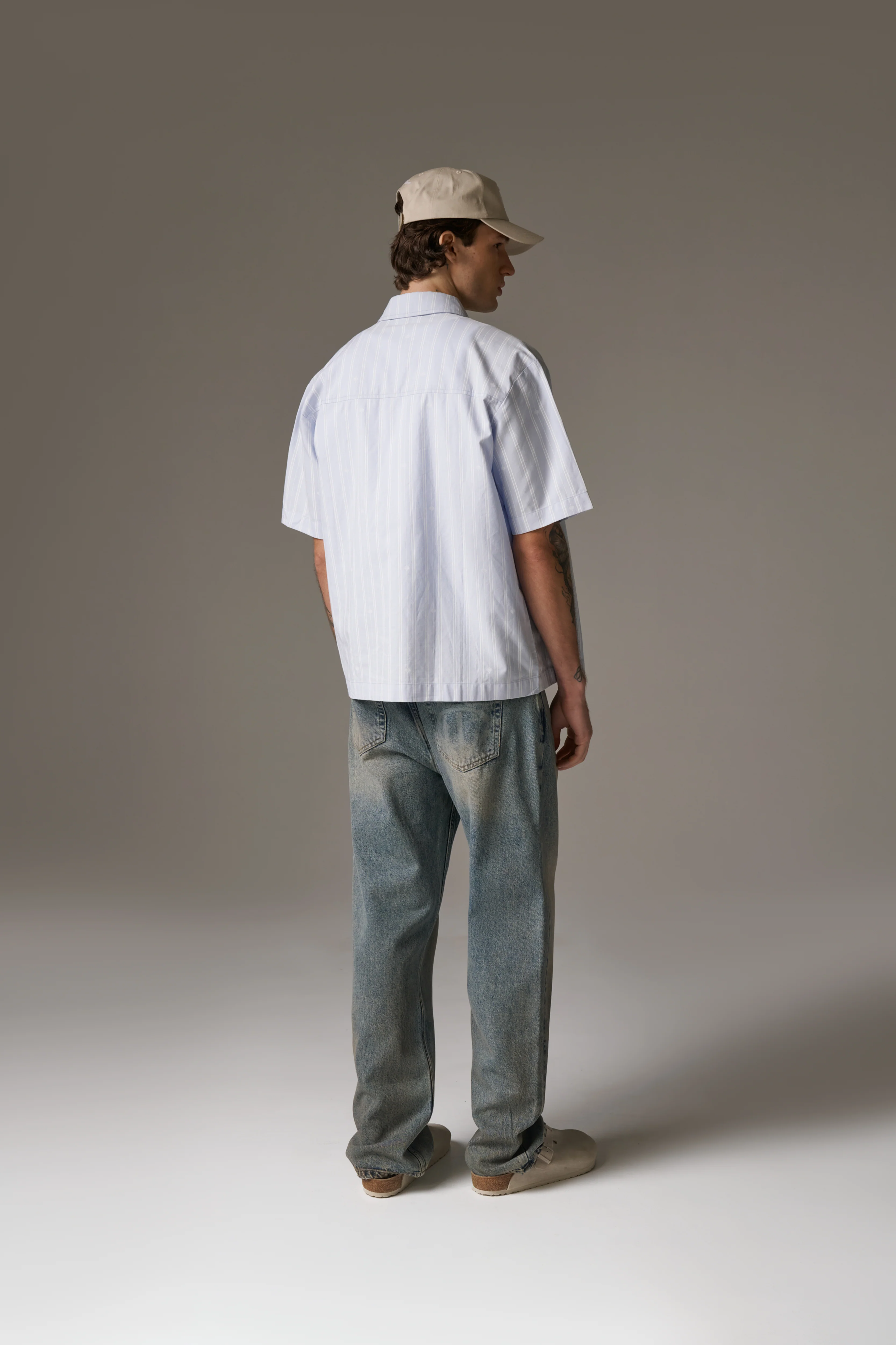 EMBLEM STRIPE SHIRT - BLUE