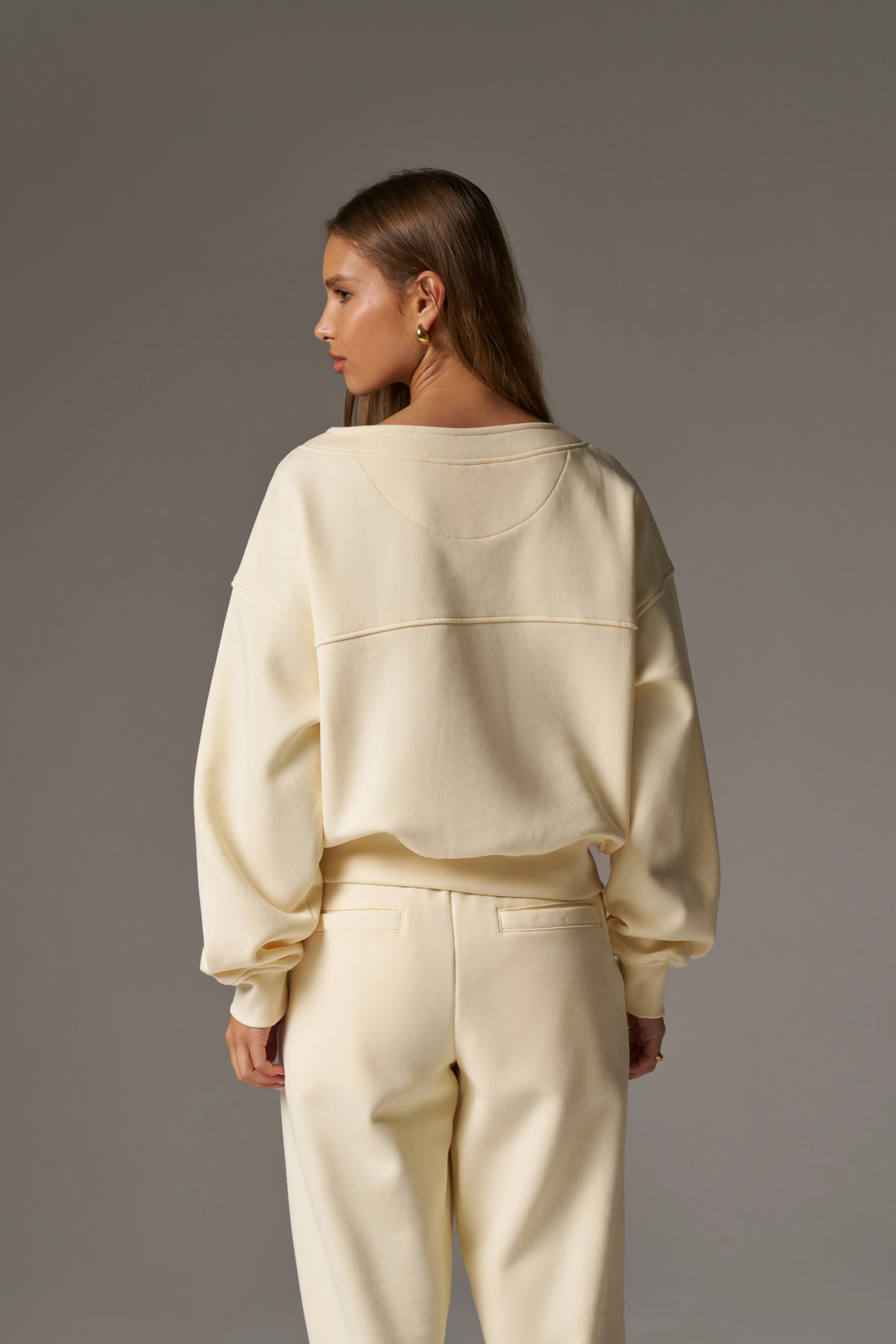 OVERSIZED JERSEY CARDIGAN - BUTTERMILK