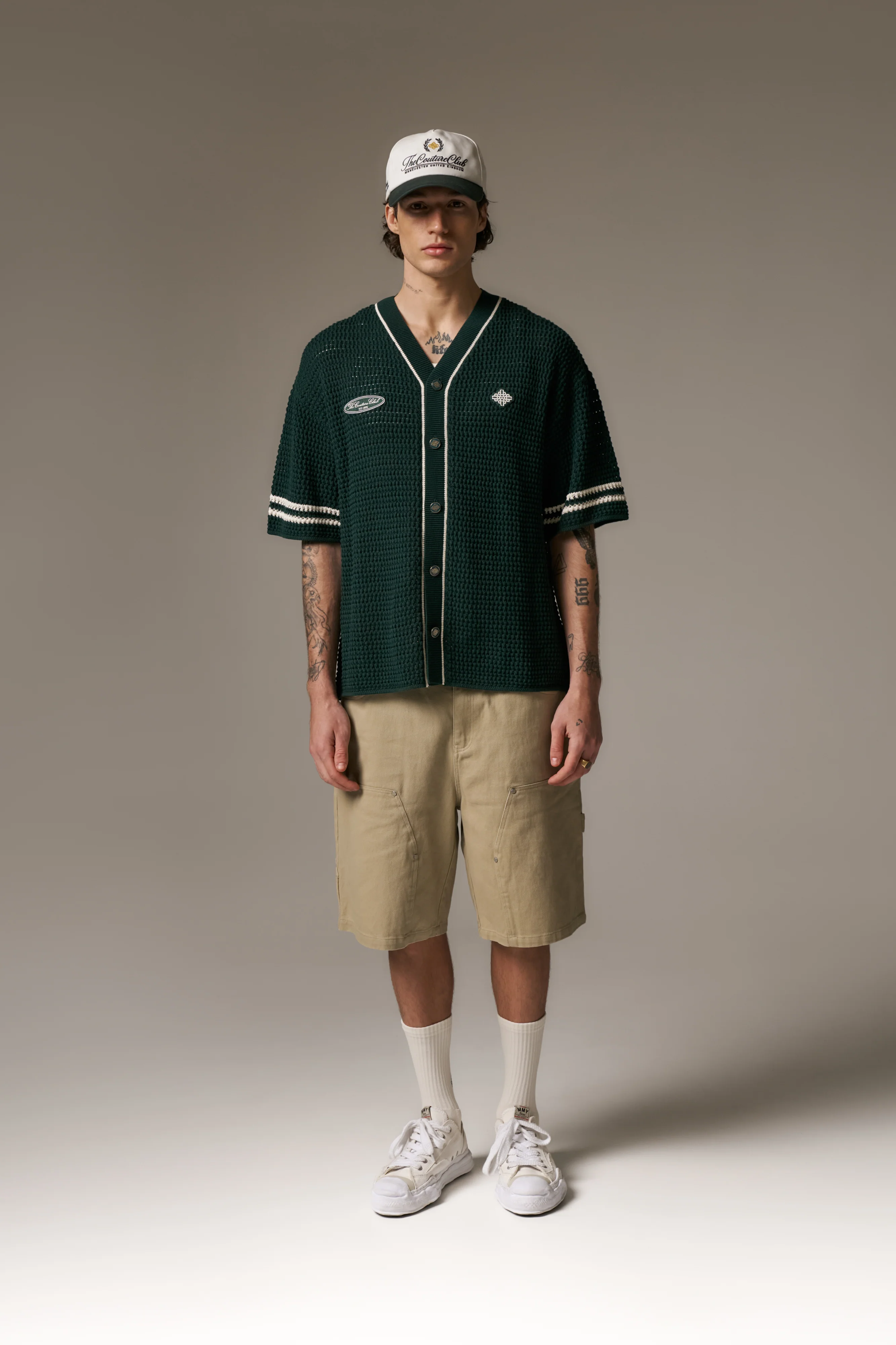 TWILL CARPENTER SHORTS - BEIGE