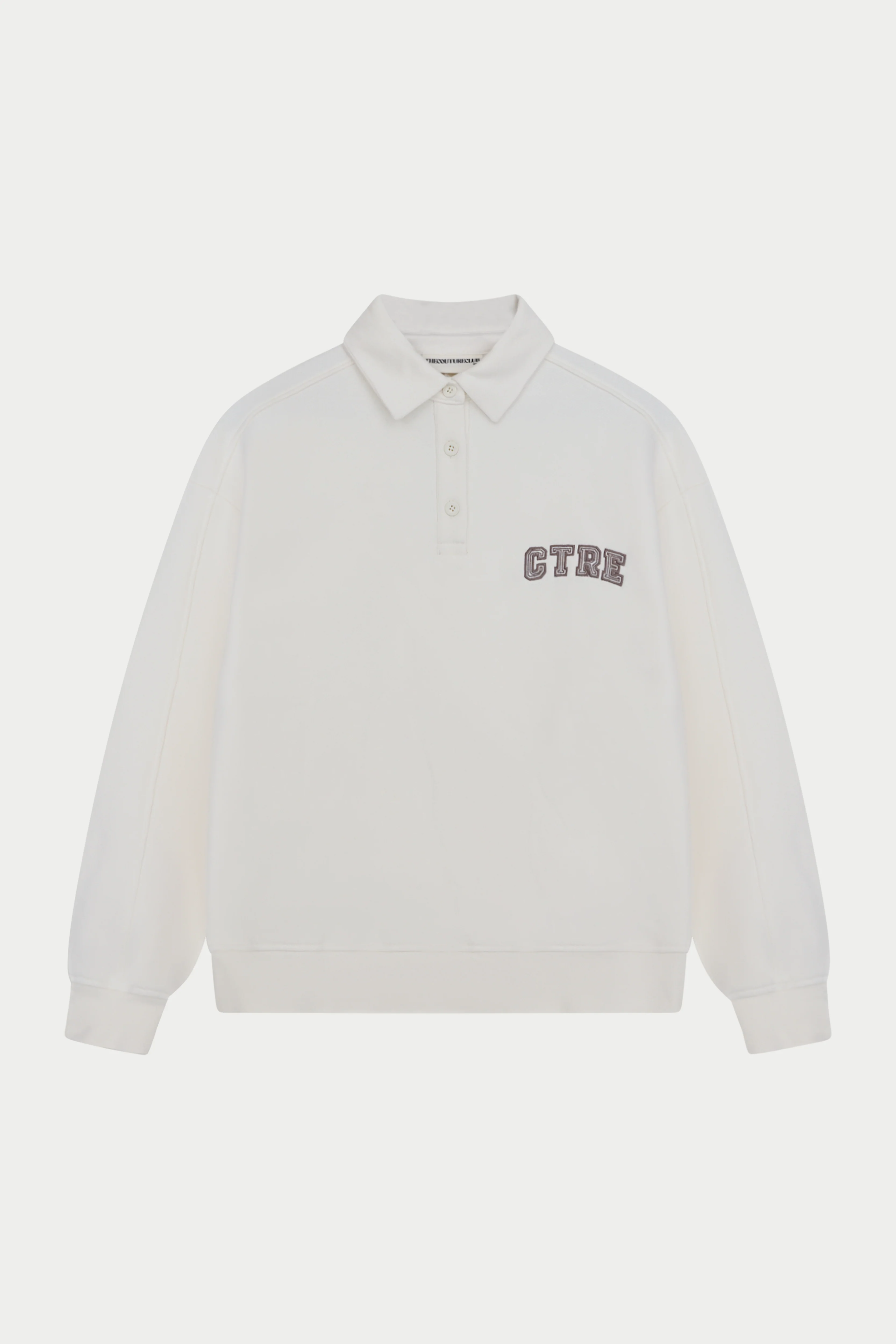 CTRE BUTTON THROUGH POLO - OFF WHITE