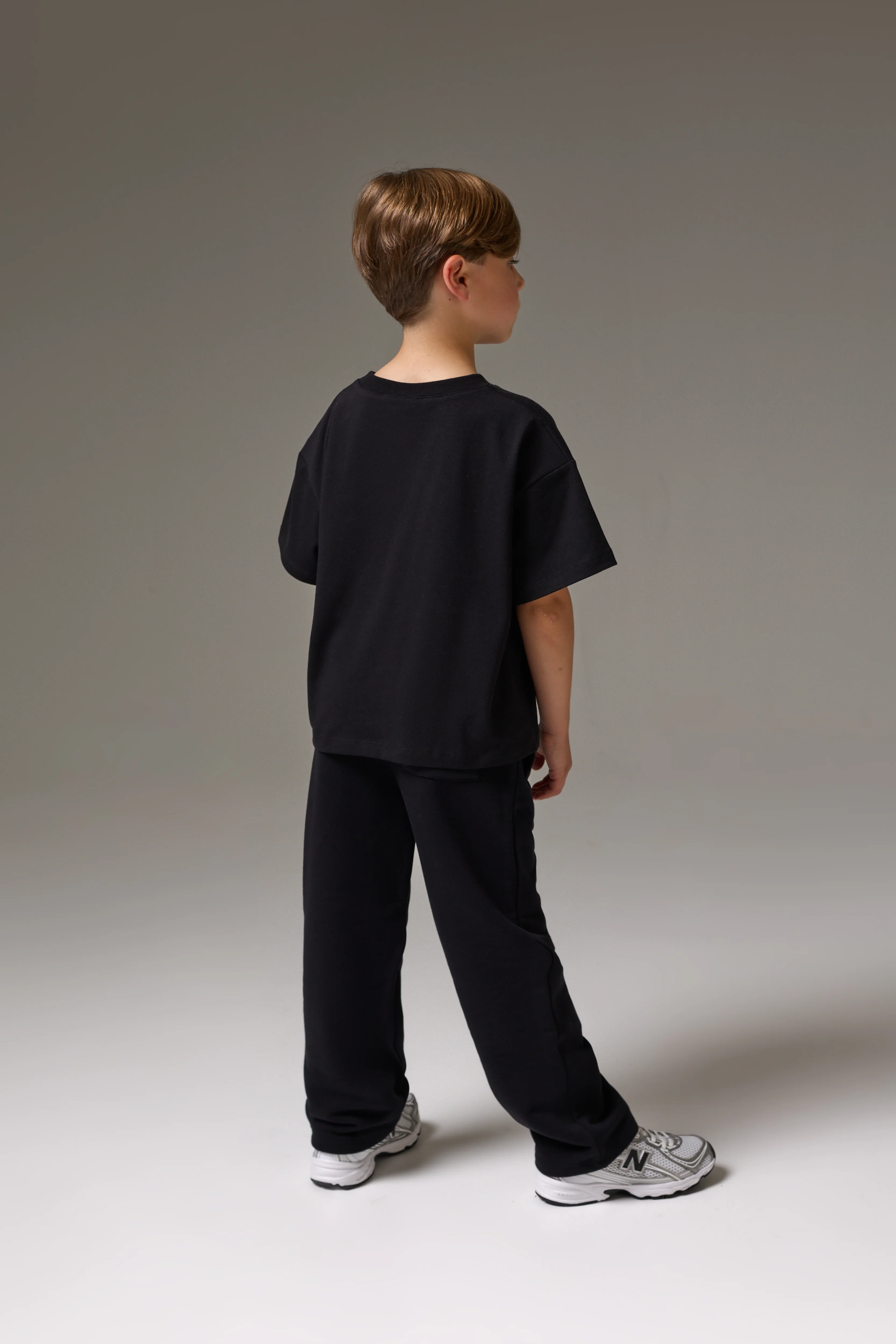 JUNIOR MONOGRAM EMBLEM APPLIQUE JOGGERS - BLACK