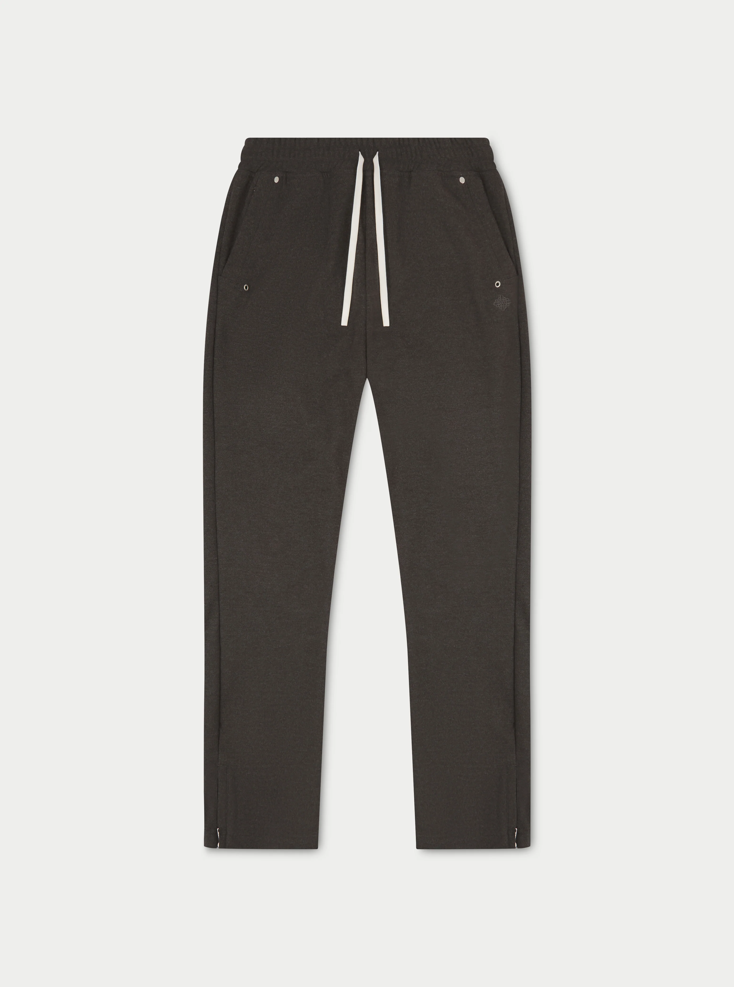 EYELET DETAIL STRAIGHT LEG JOGGER - CHARCOAL
