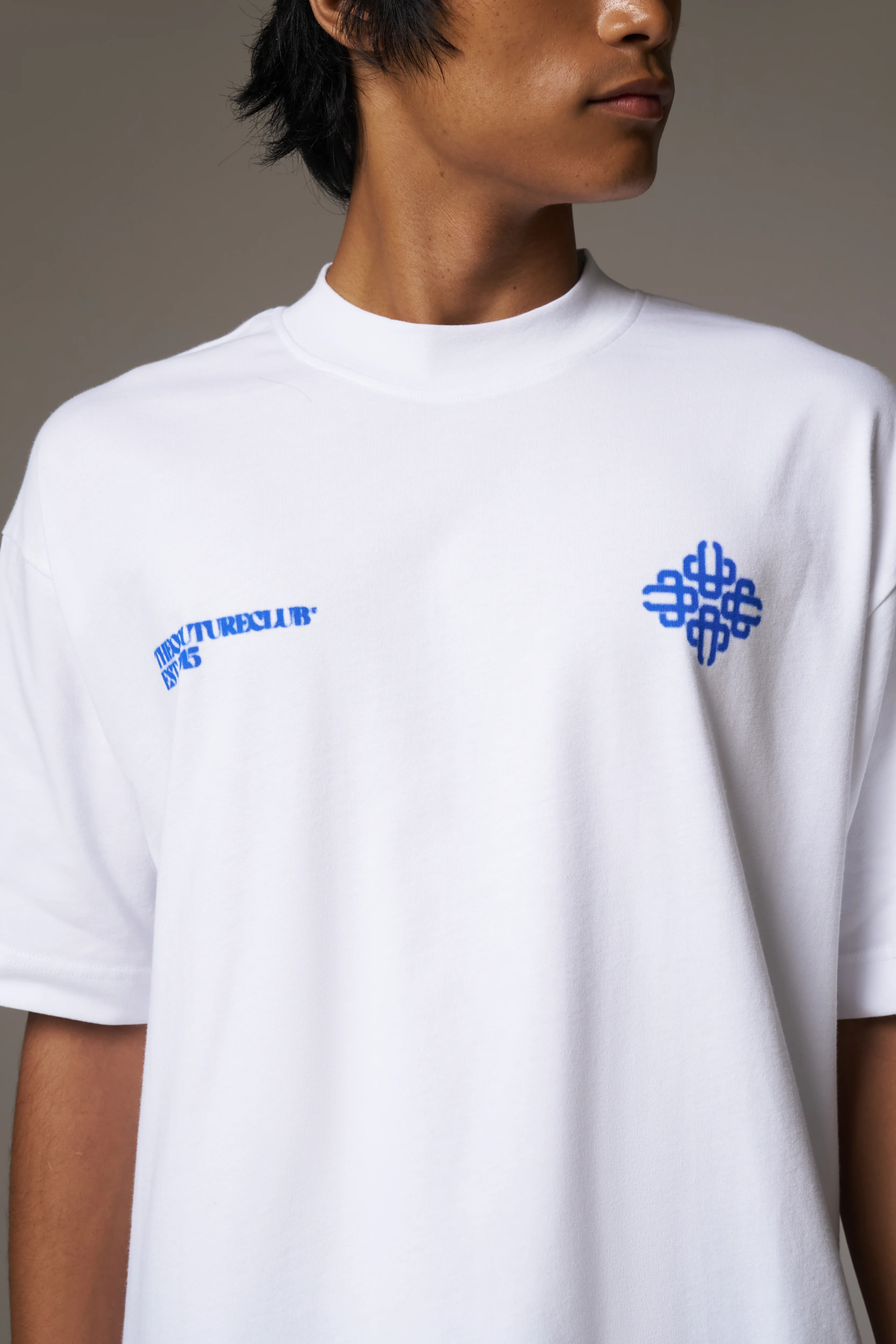 BLURRED GRAPHIC EMBLEM T-SHIRT - COBALT
