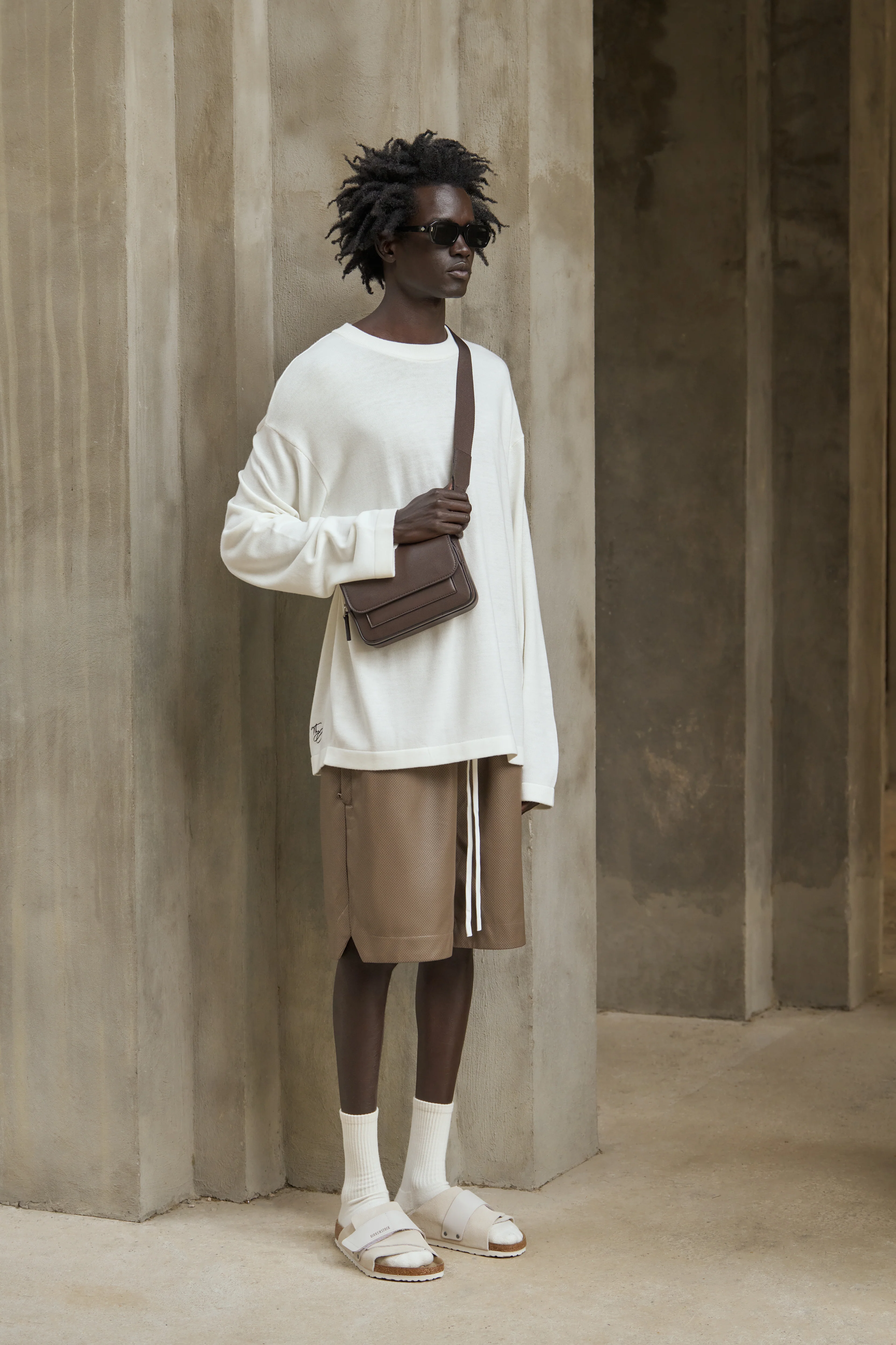 AIRTEX FAUX LEATHER SHORTS - BROWN