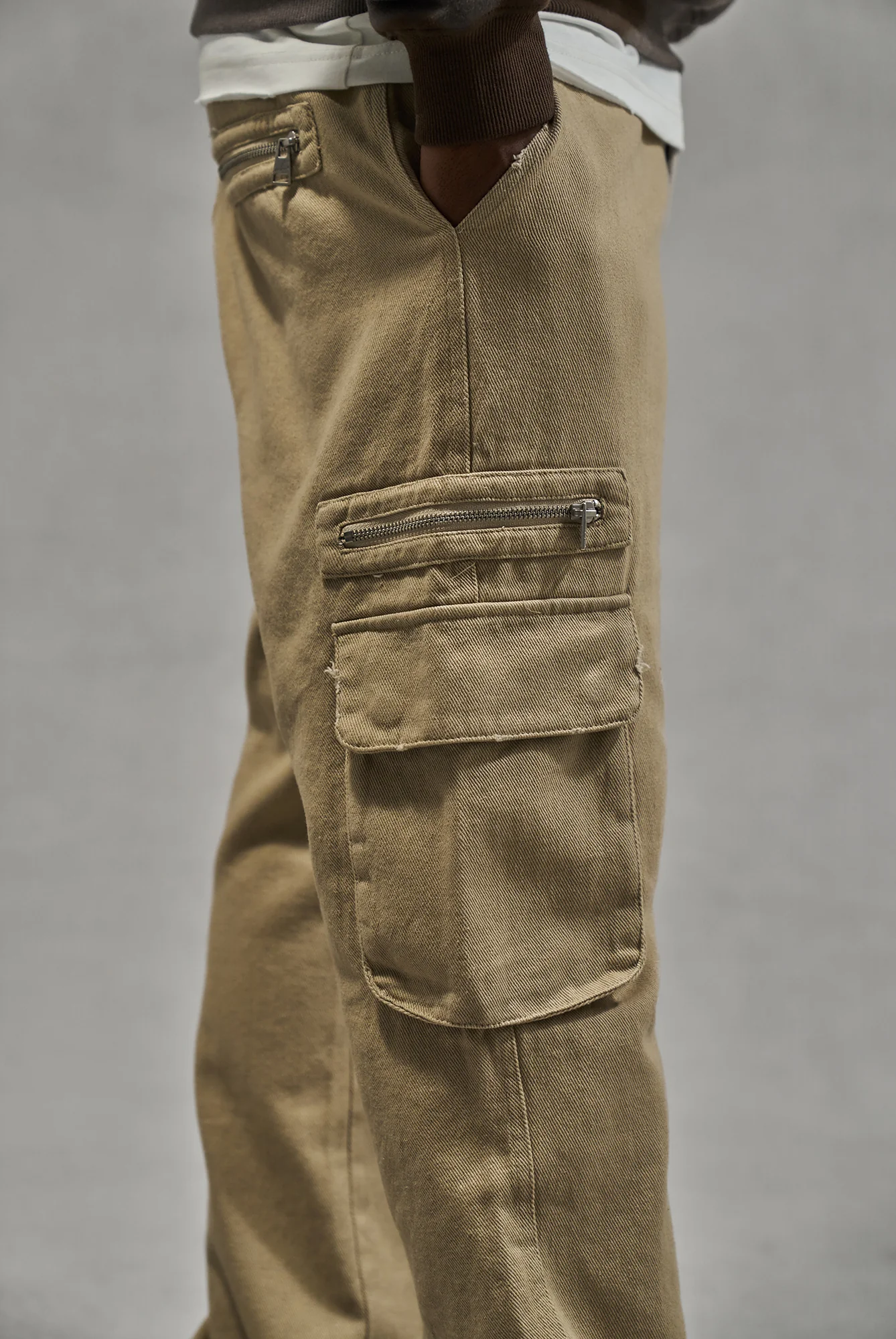 PATCH POCKET TWILL CARGOS - BEIGE