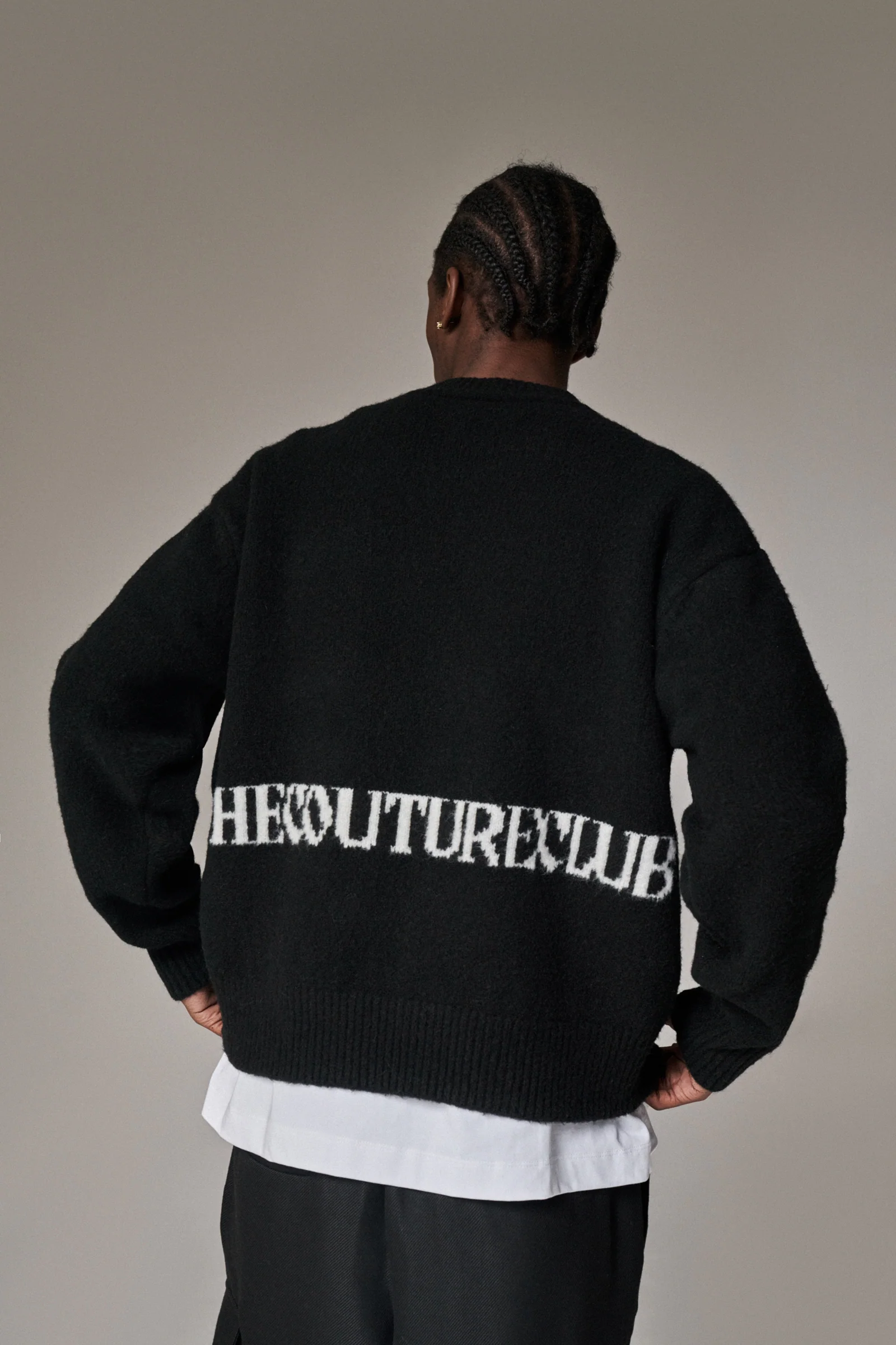 COPYRIGHT BRUSHED KNIT JUMPER - BLACK