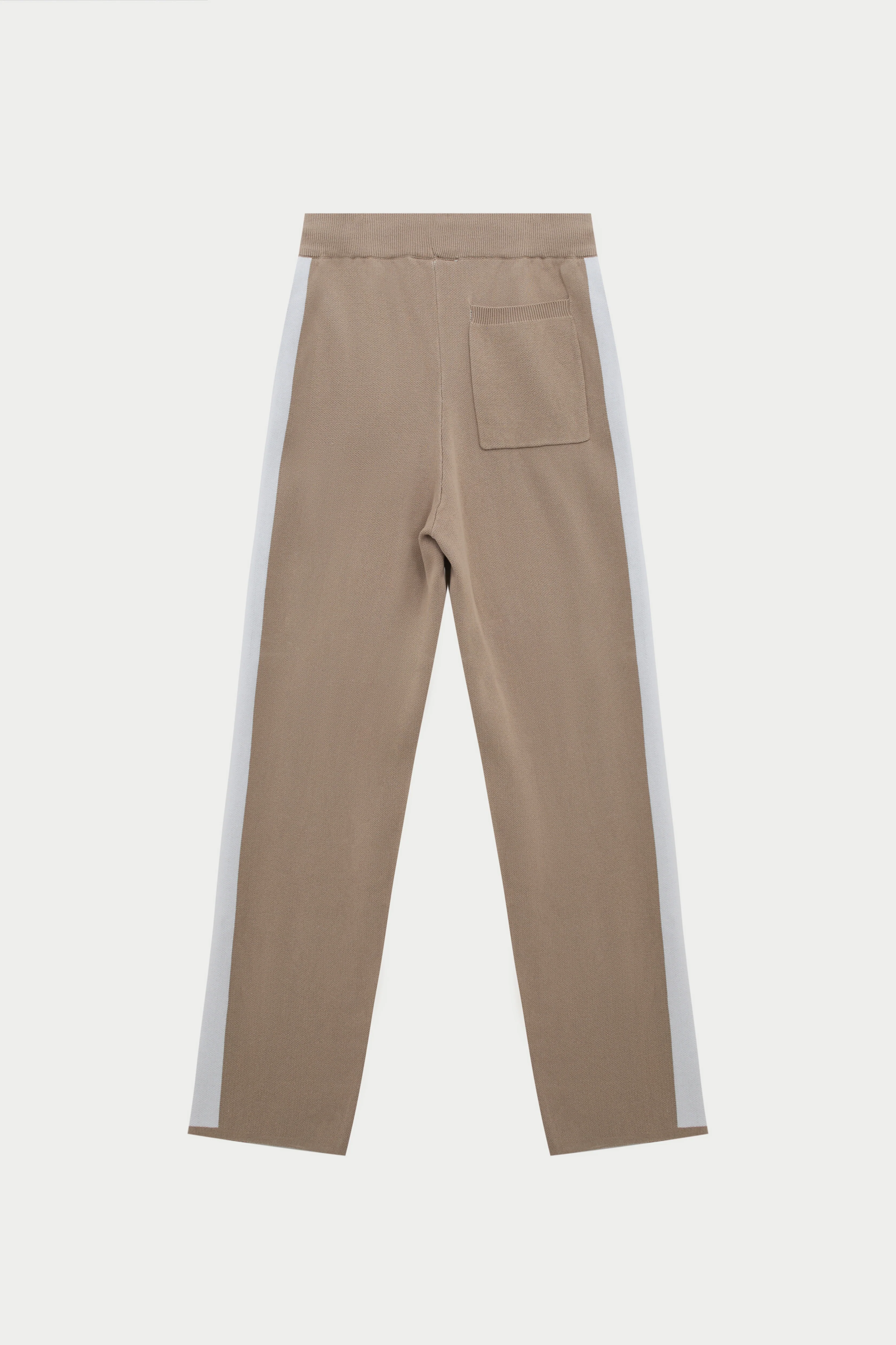 SIDE STRIPE KNITTED JOGGER - BEIGE