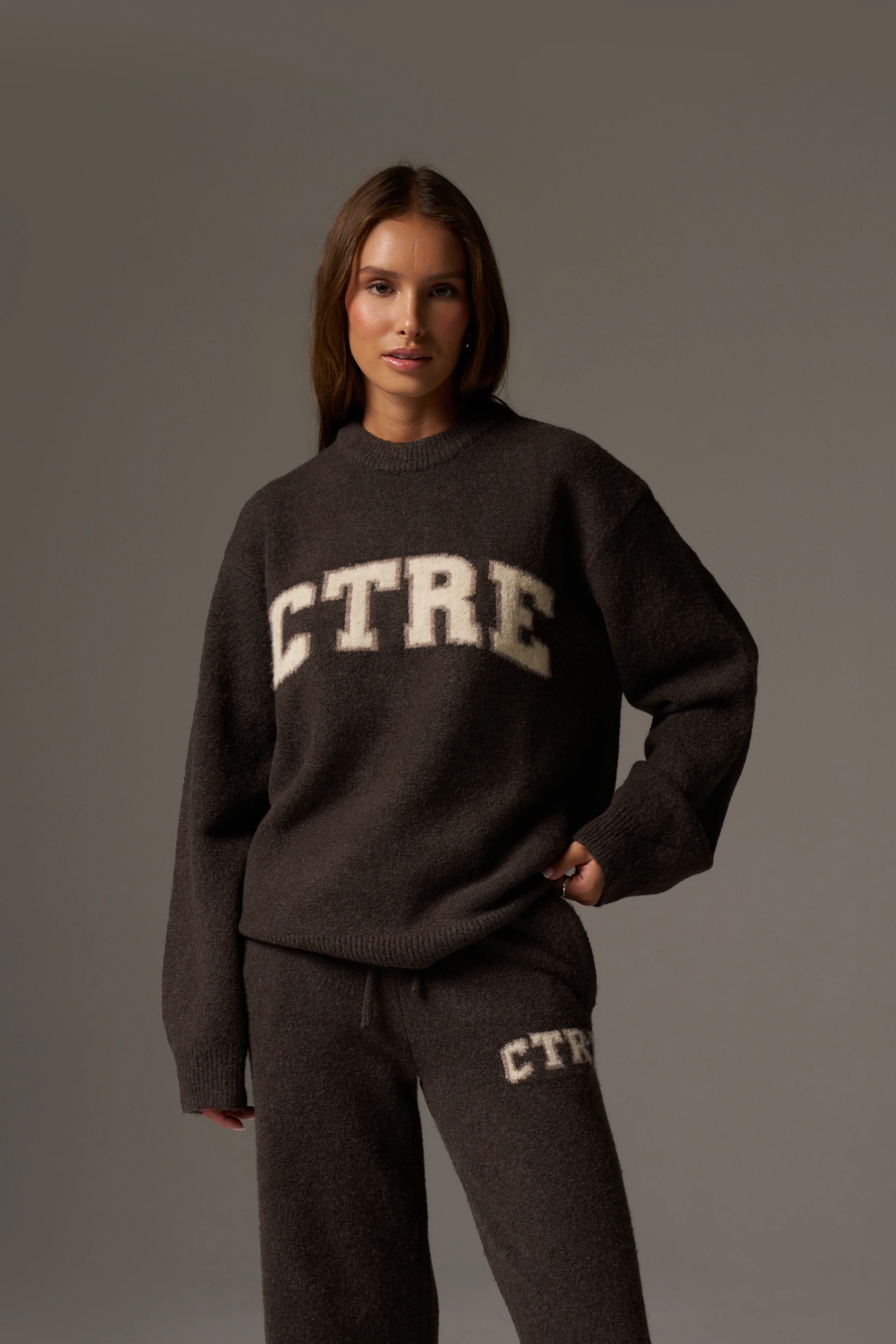 CTRE KNITTED SWEATSHIRT - BROWN