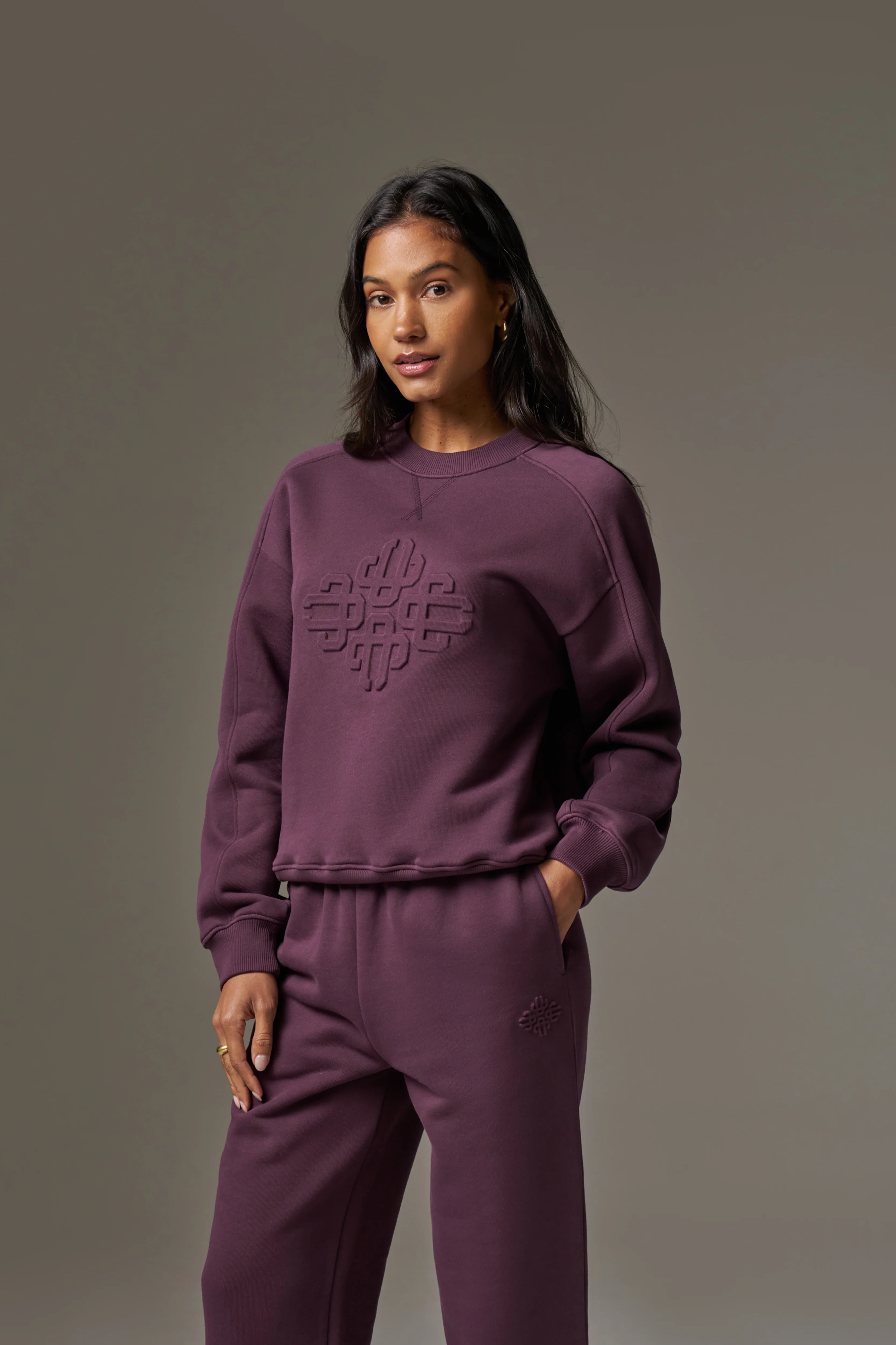 EMBOSSED SWEATSHIRT - PURPLE