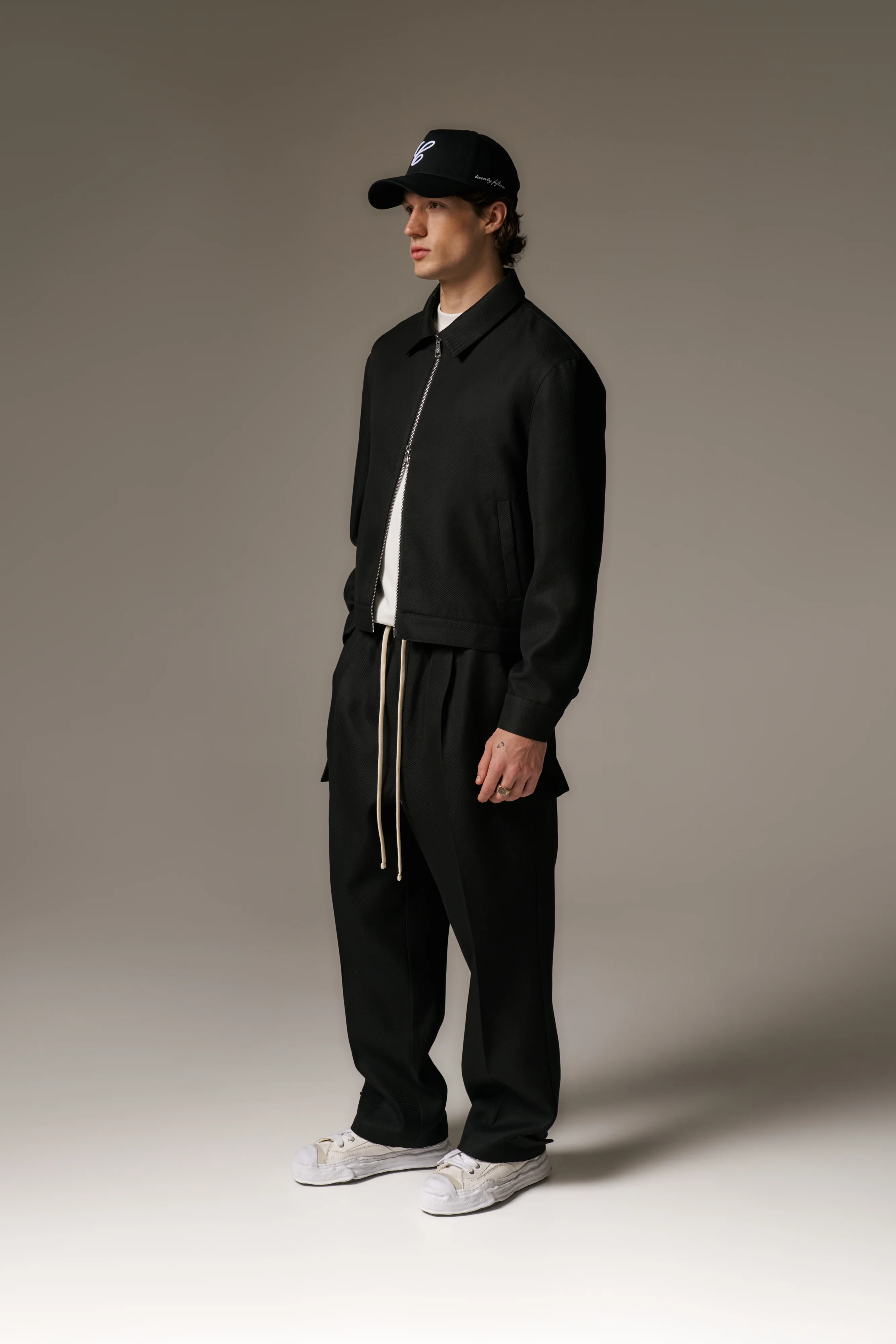 TAILORED WOOL BLEND JACKET - BLACK