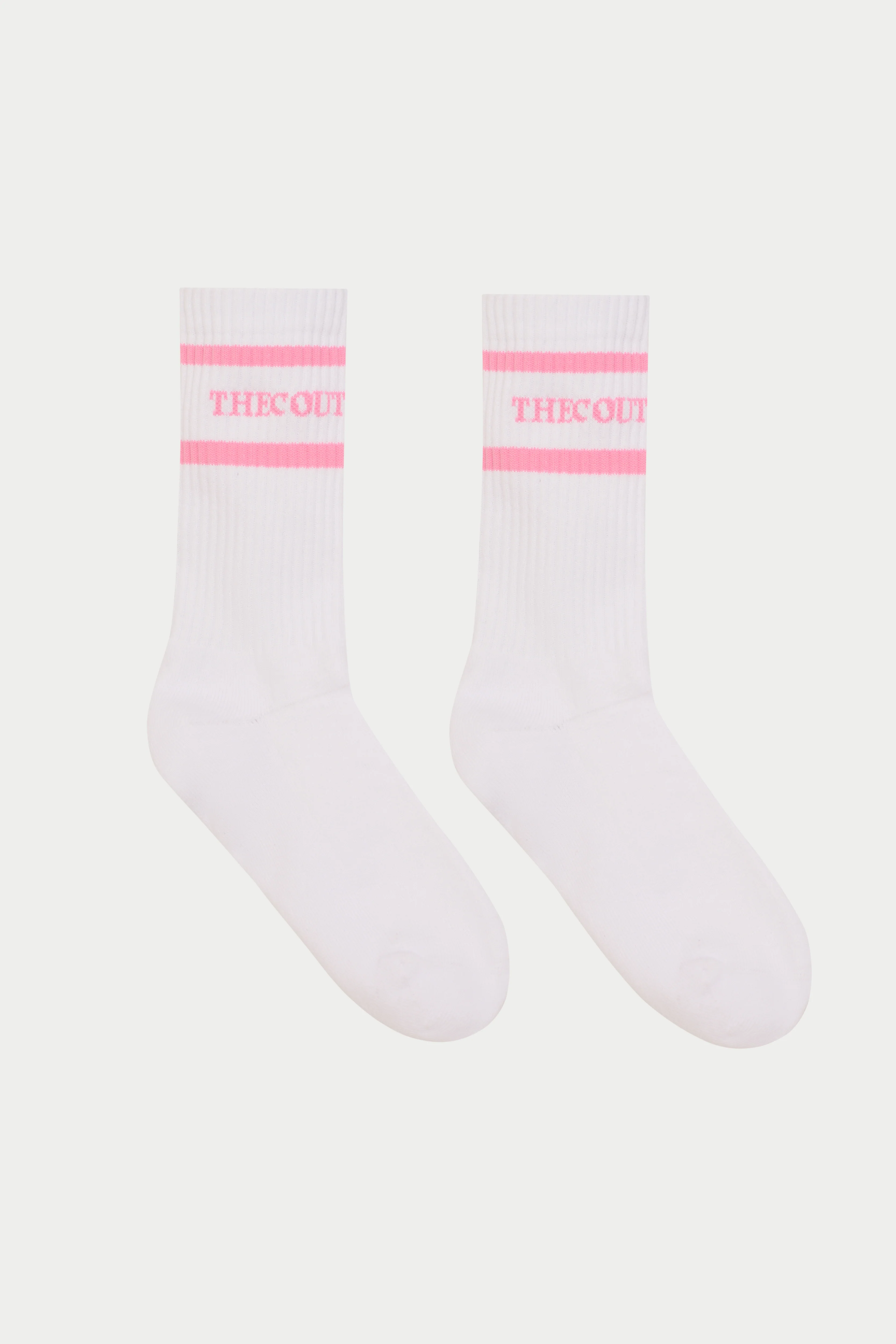 DOUBLE STRIPE COPYRIGHT SOCK - PINK