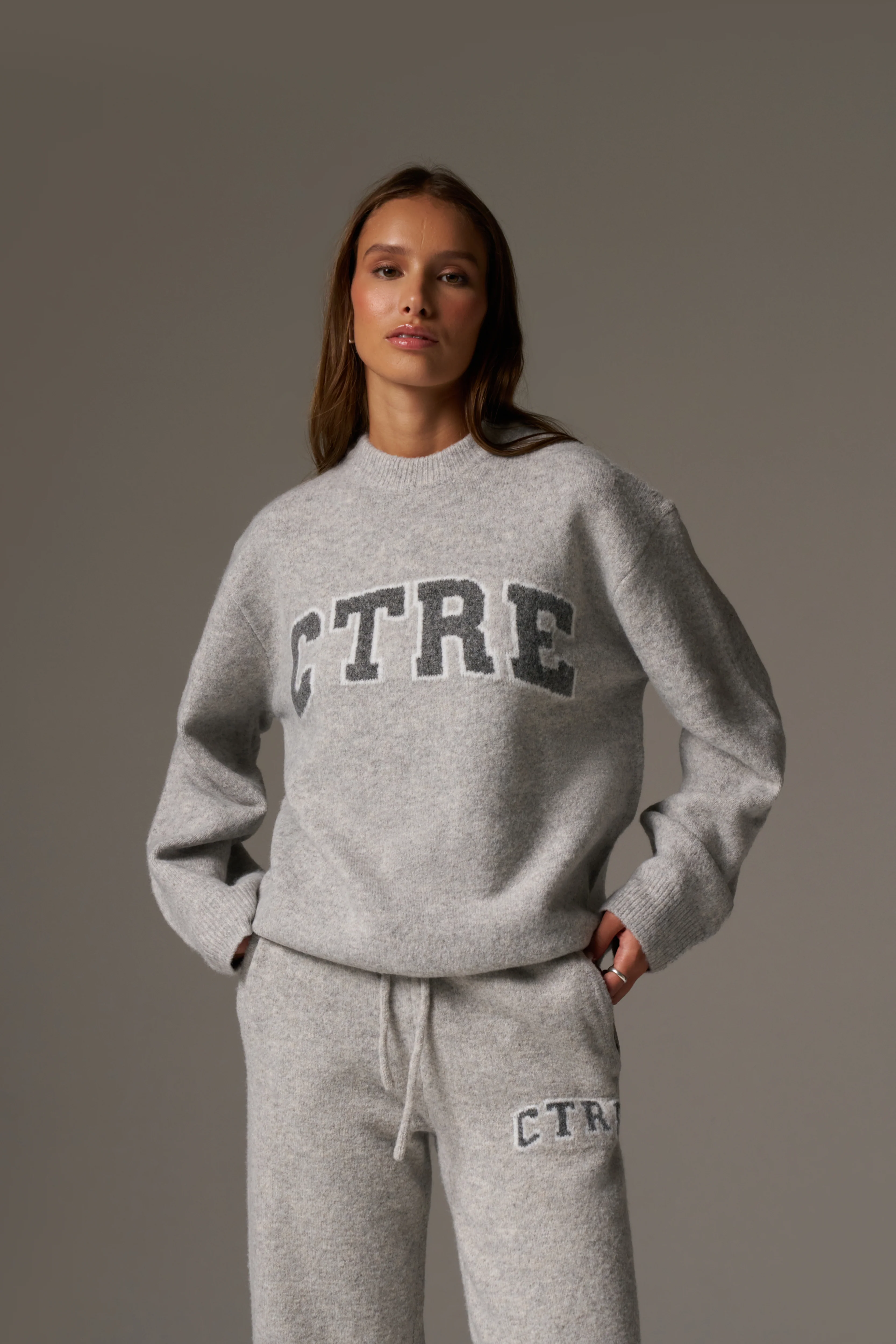 CTRE KNITTED SWEATSHIRT - GREY MARL