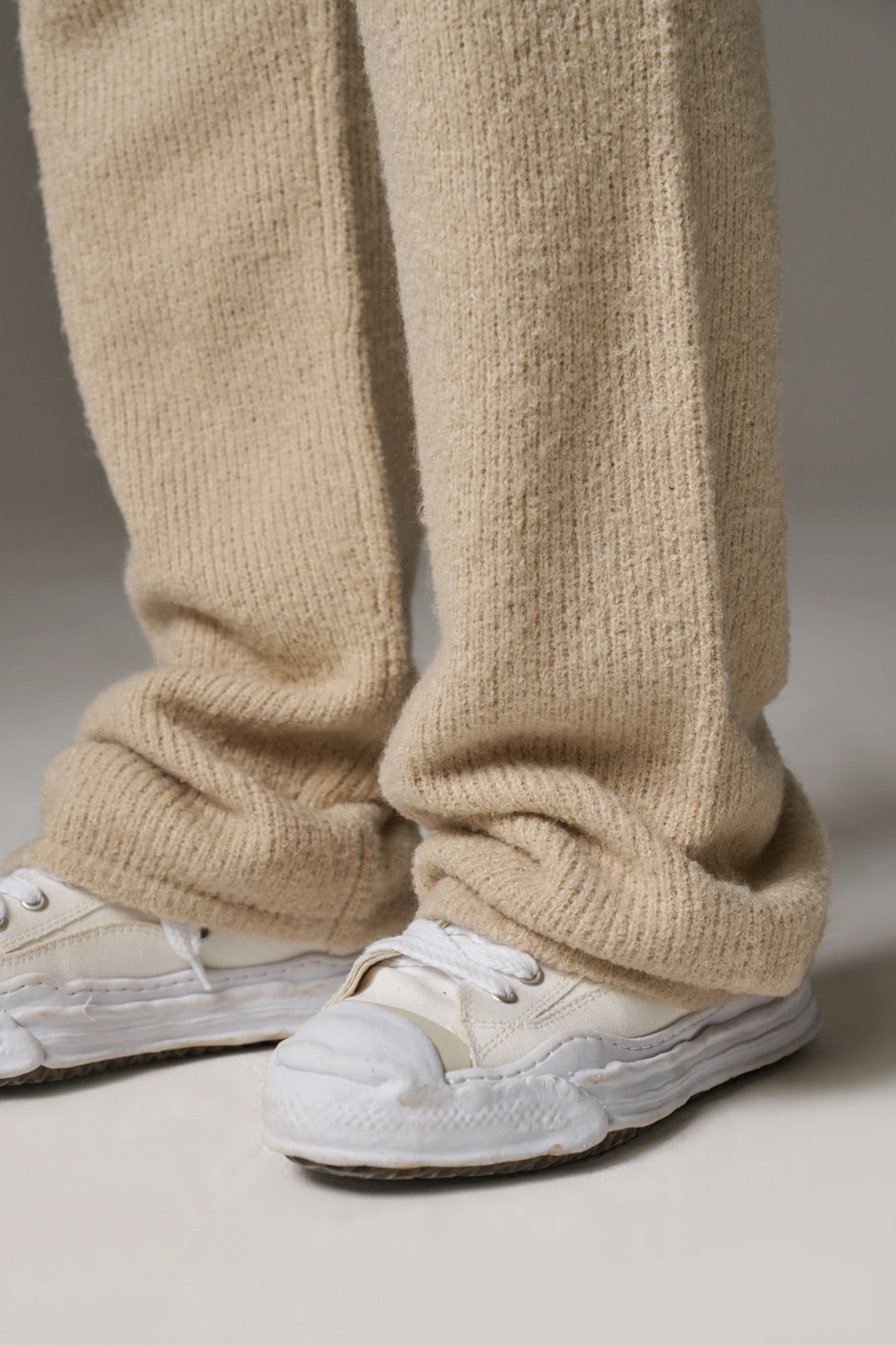 BOUCLE KNIT PANTS - STONE