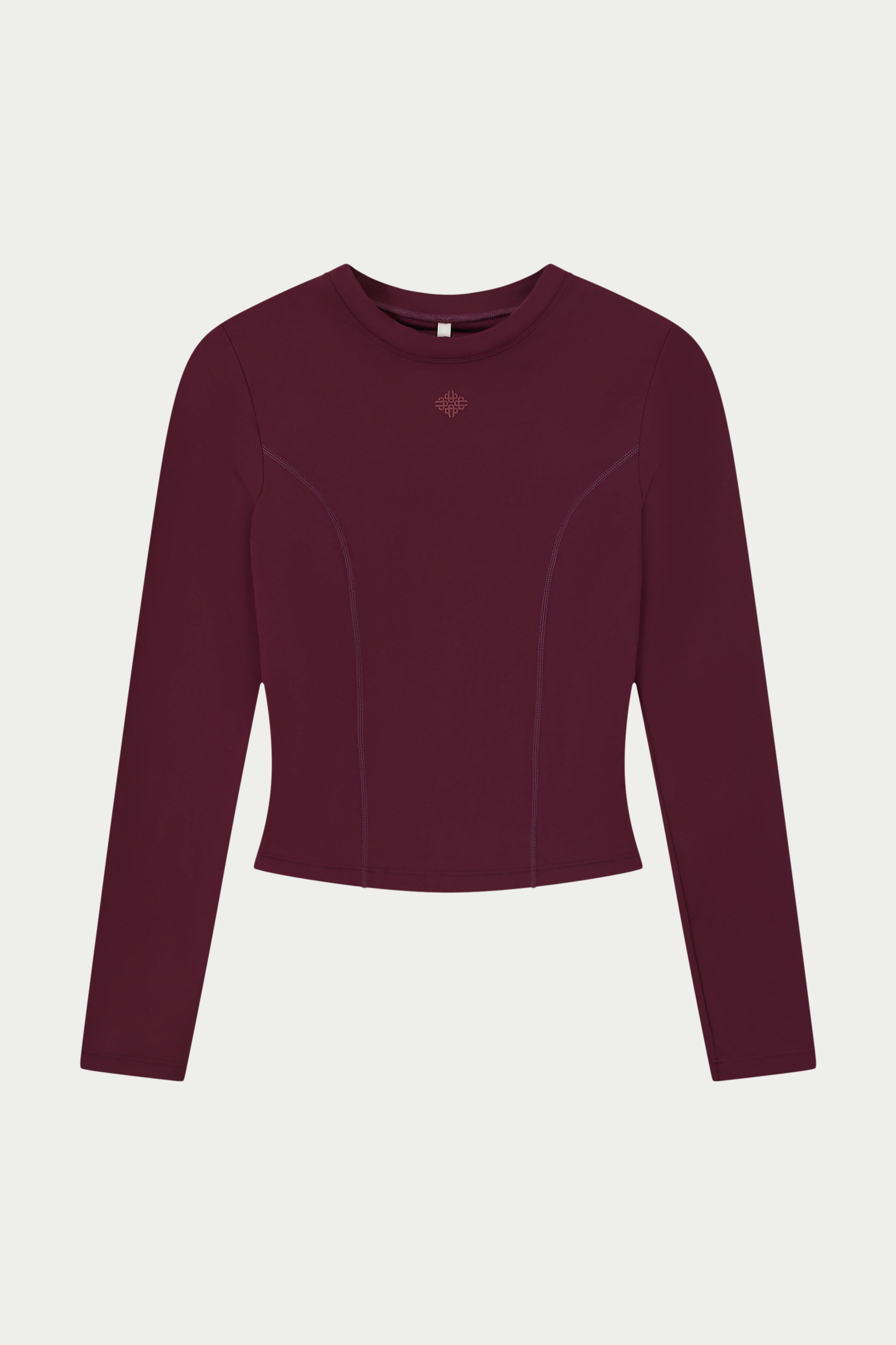 SCULPTING STRETCH CROSSOVER BACK LONG SLEEVE TOP - PLUM