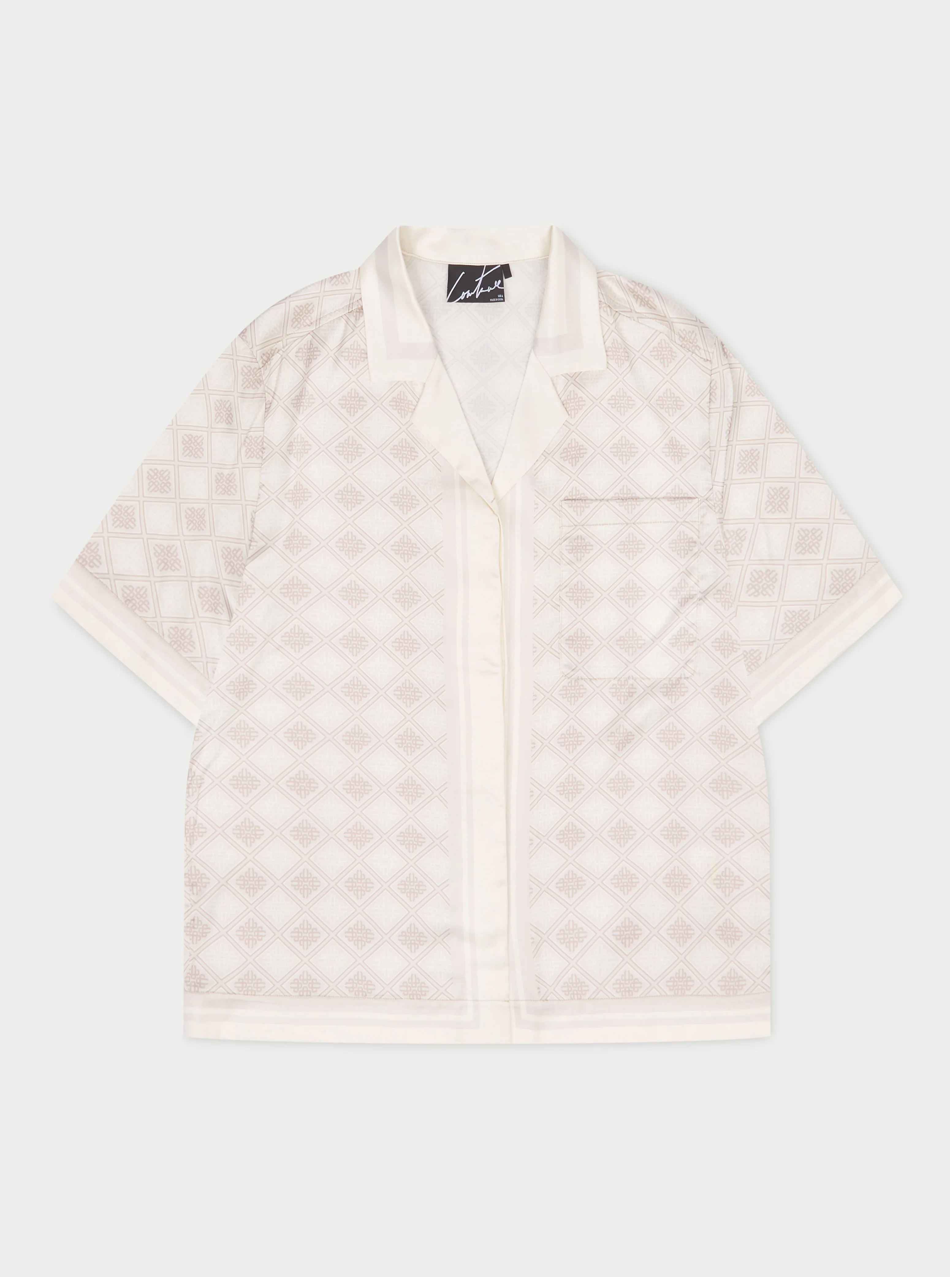 EMBLEM PRINT SHIRT - BEIGE