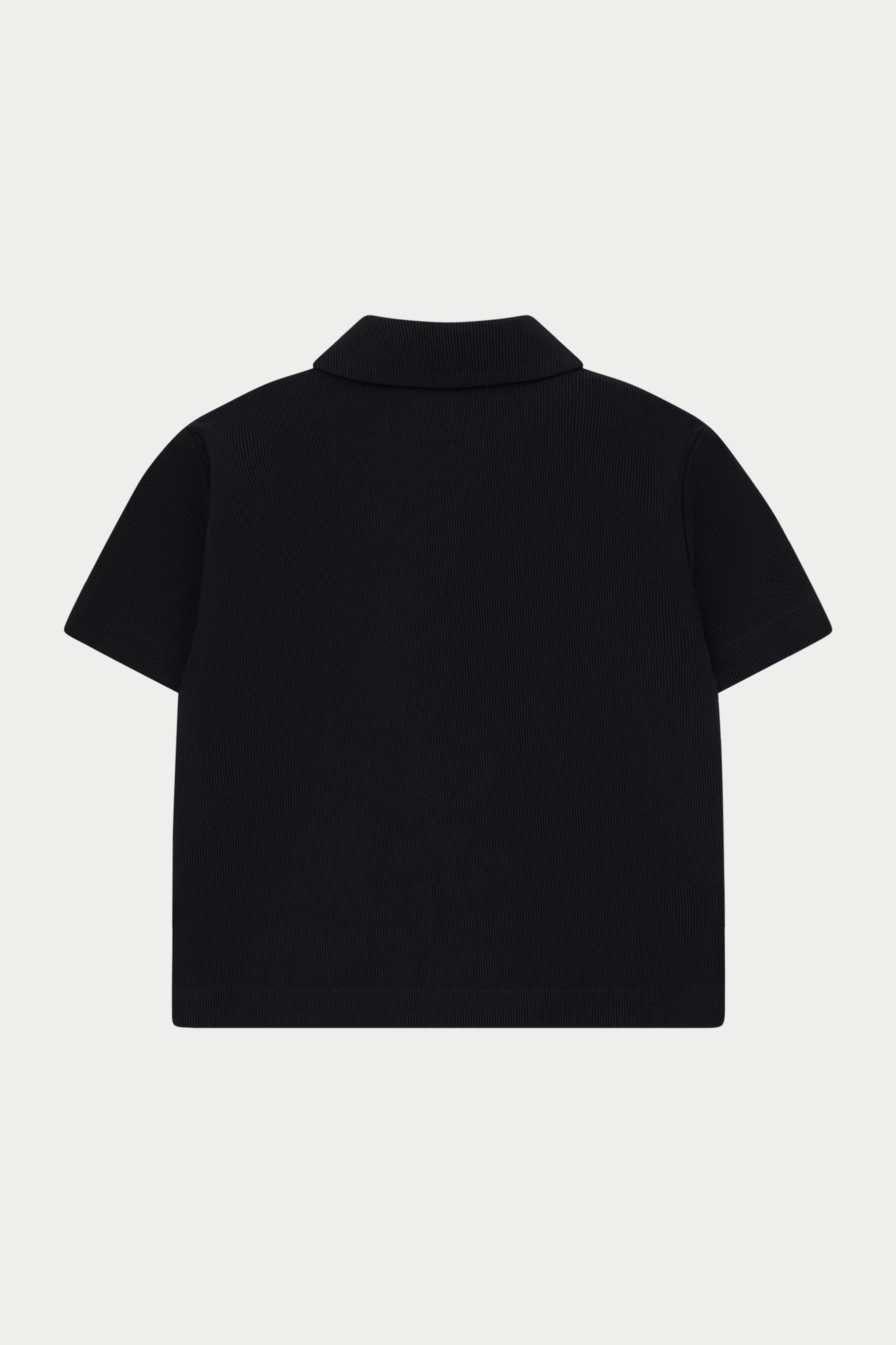 KIDS RIB BUTTON THROUGH SHIRT - BLACK