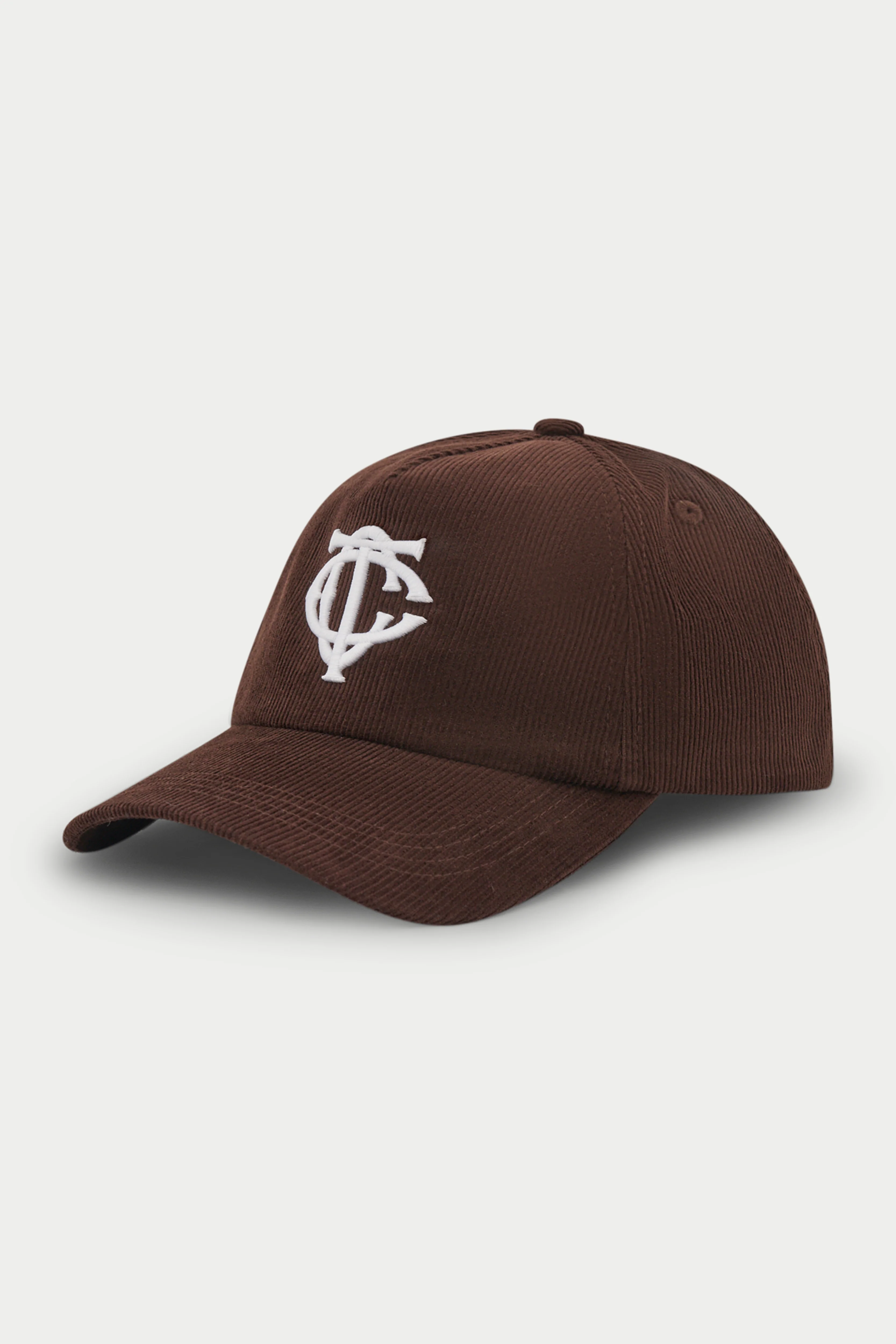 MONOGRAM EMBLEM CORD CAP - BROWN