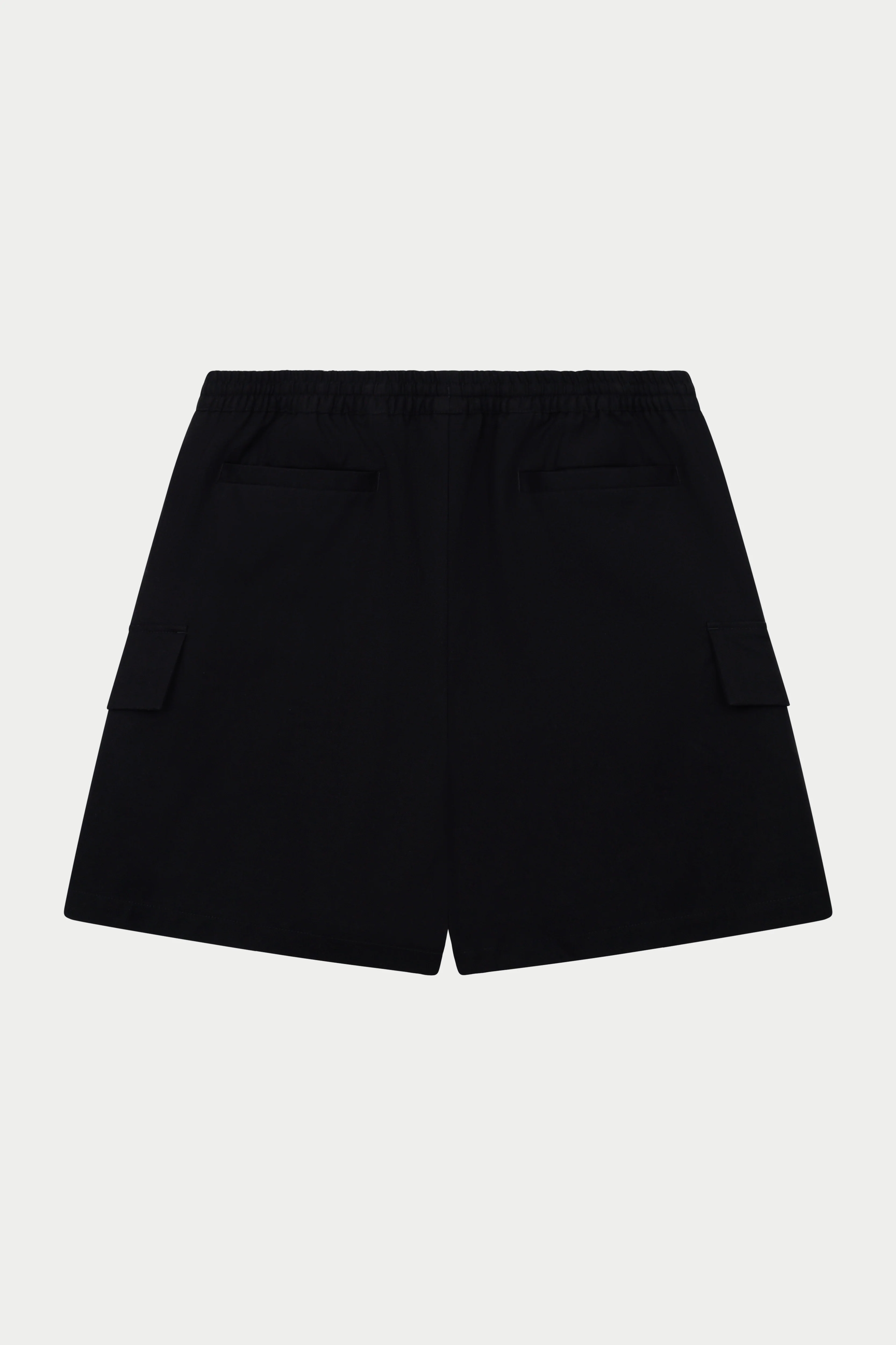 WIDE LEG SIDE POCKET SHORTS - BLACK