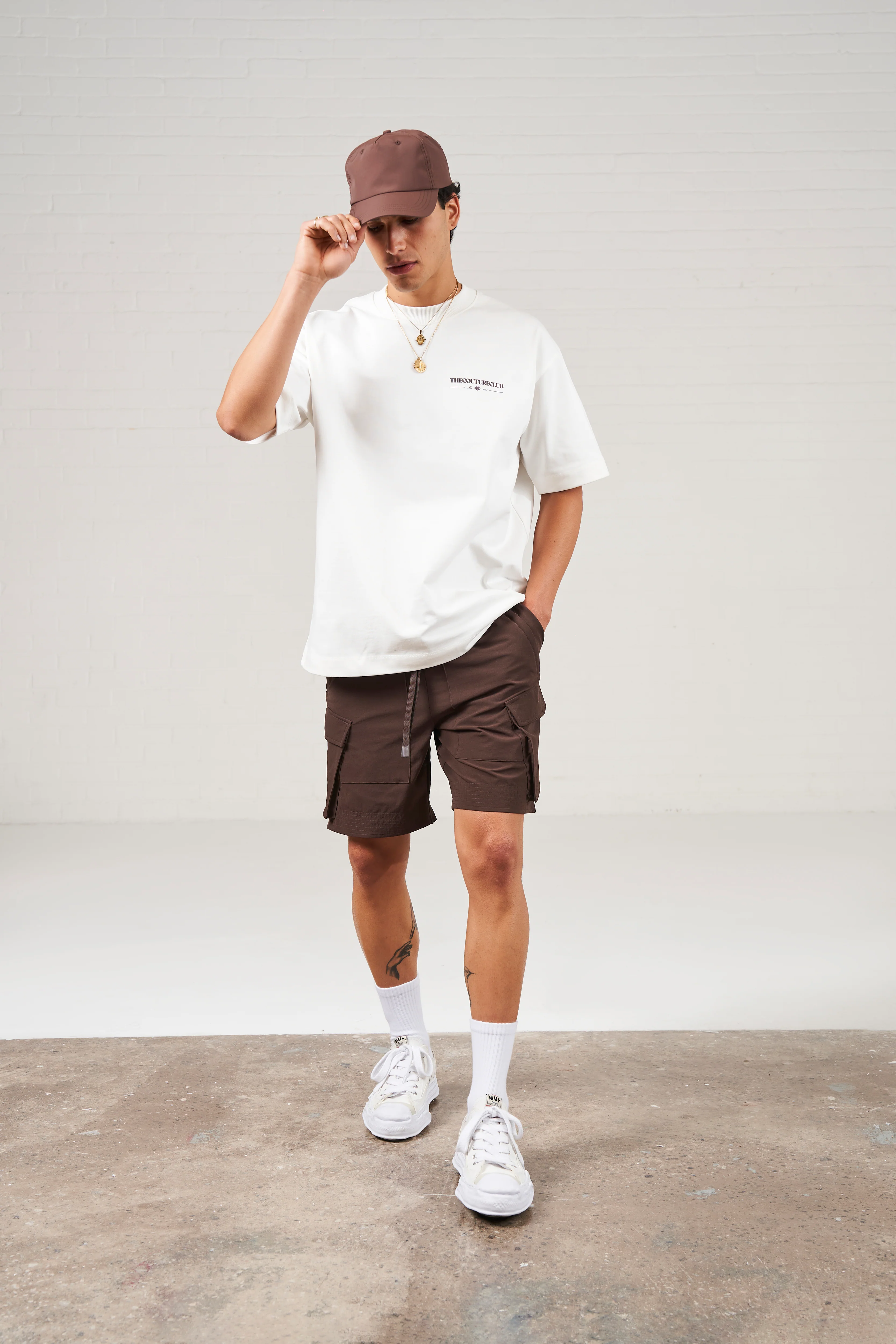 5 PANEL NYLON CAP - BROWN