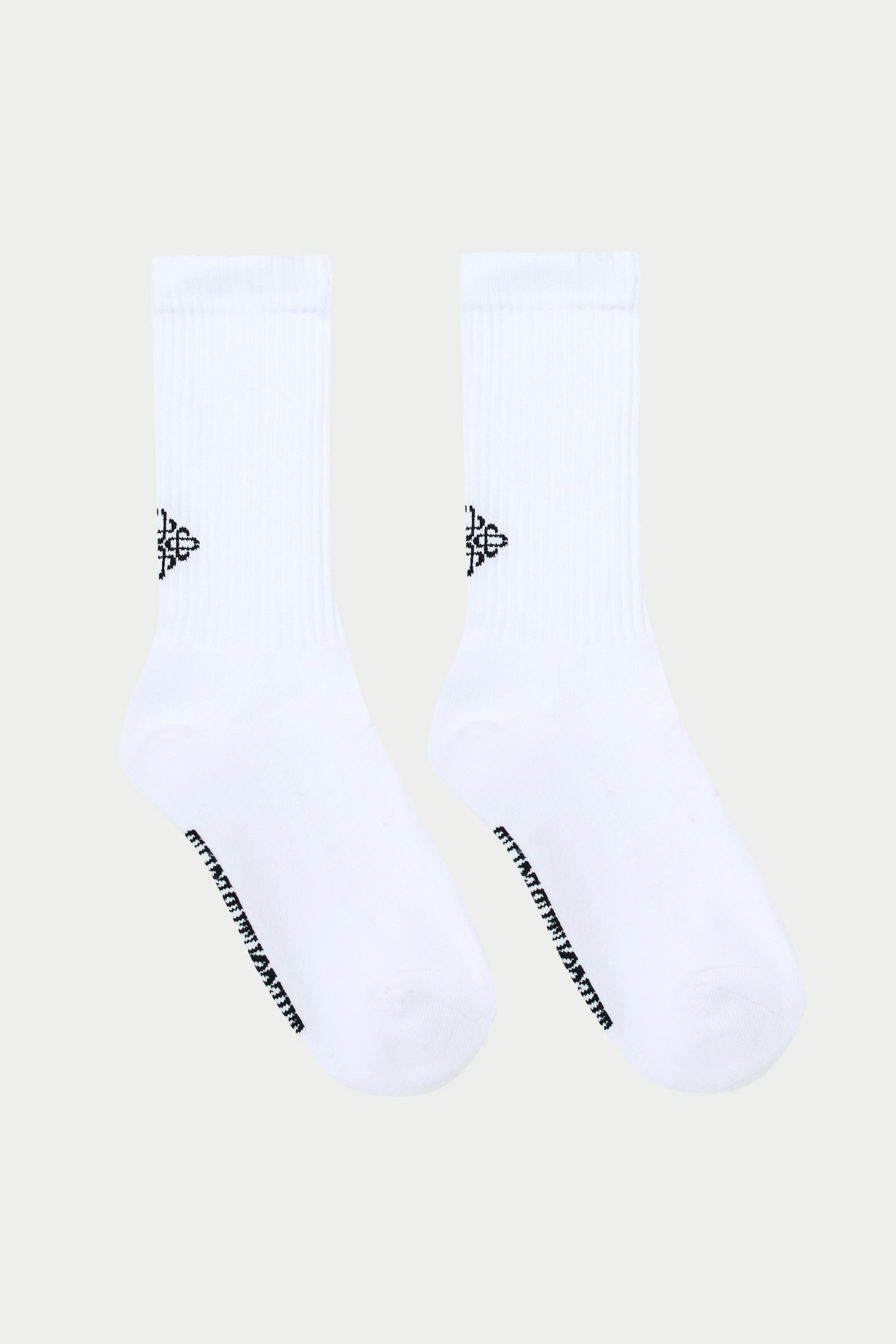 REVERSE EMBLEM COPYRIGHT SOCKS - WHITE