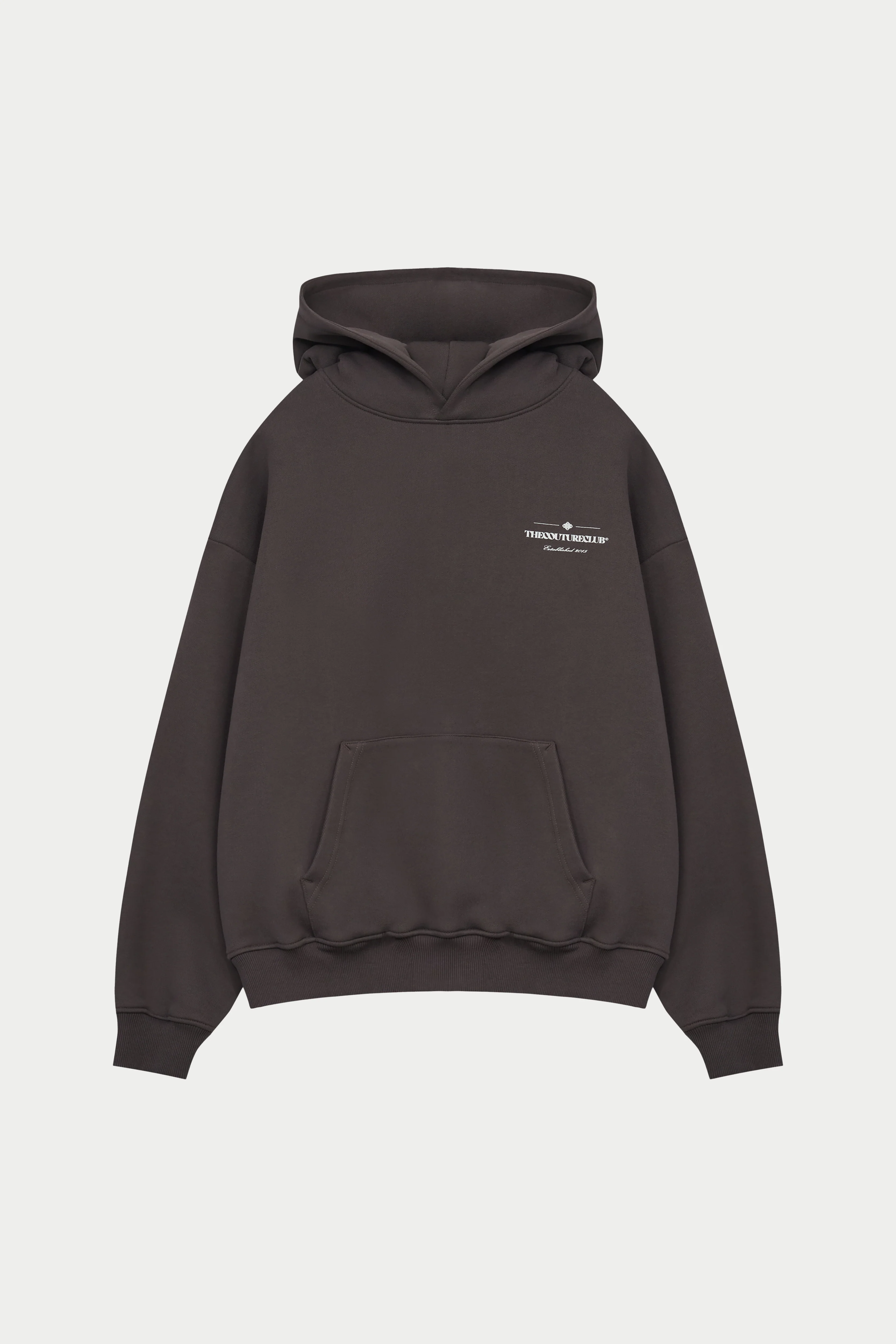 MIXED FONT GRAPHIC HOODIE - BROWN
