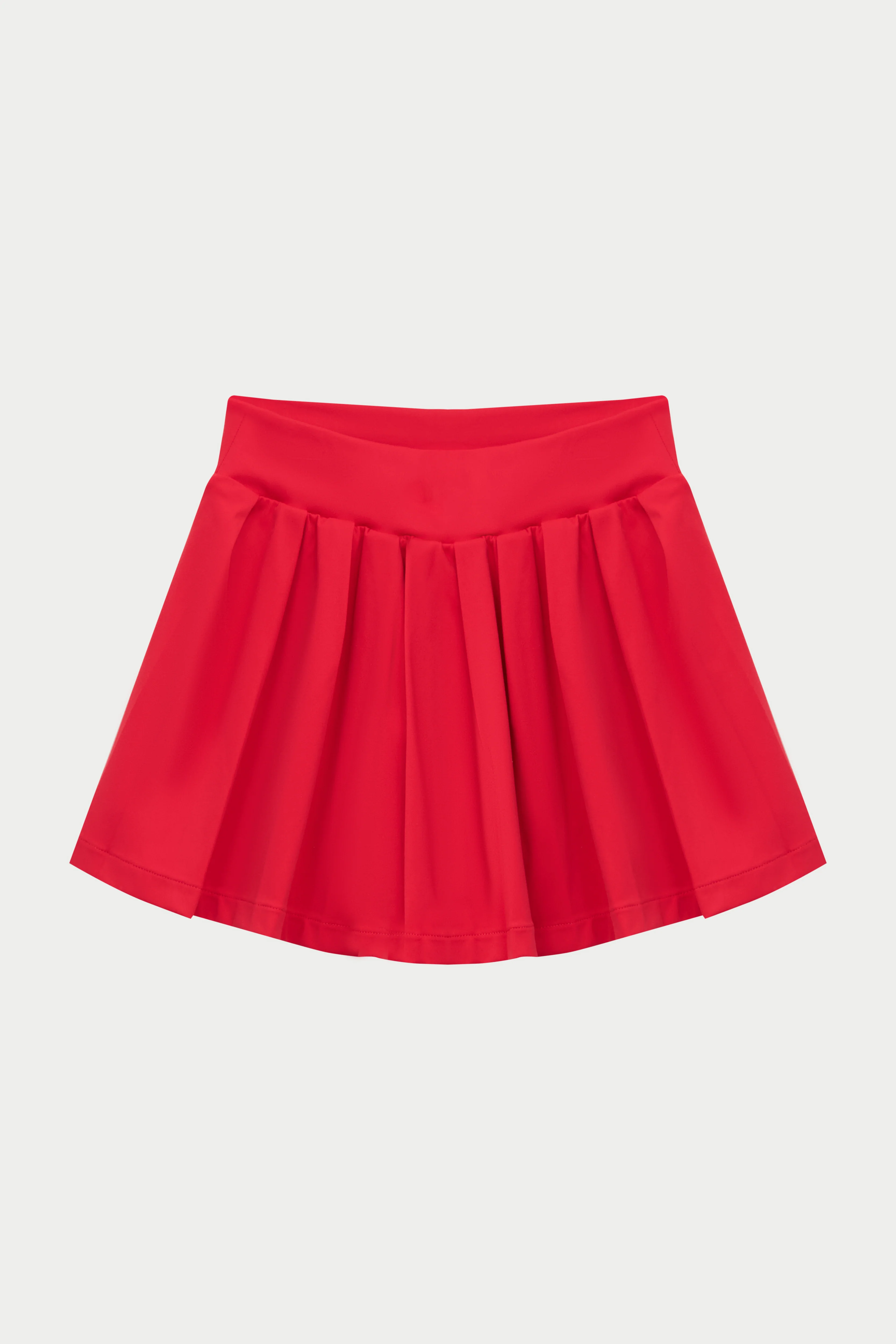 PLEATED SCULPTING STRETCH MINI SKORT - RED