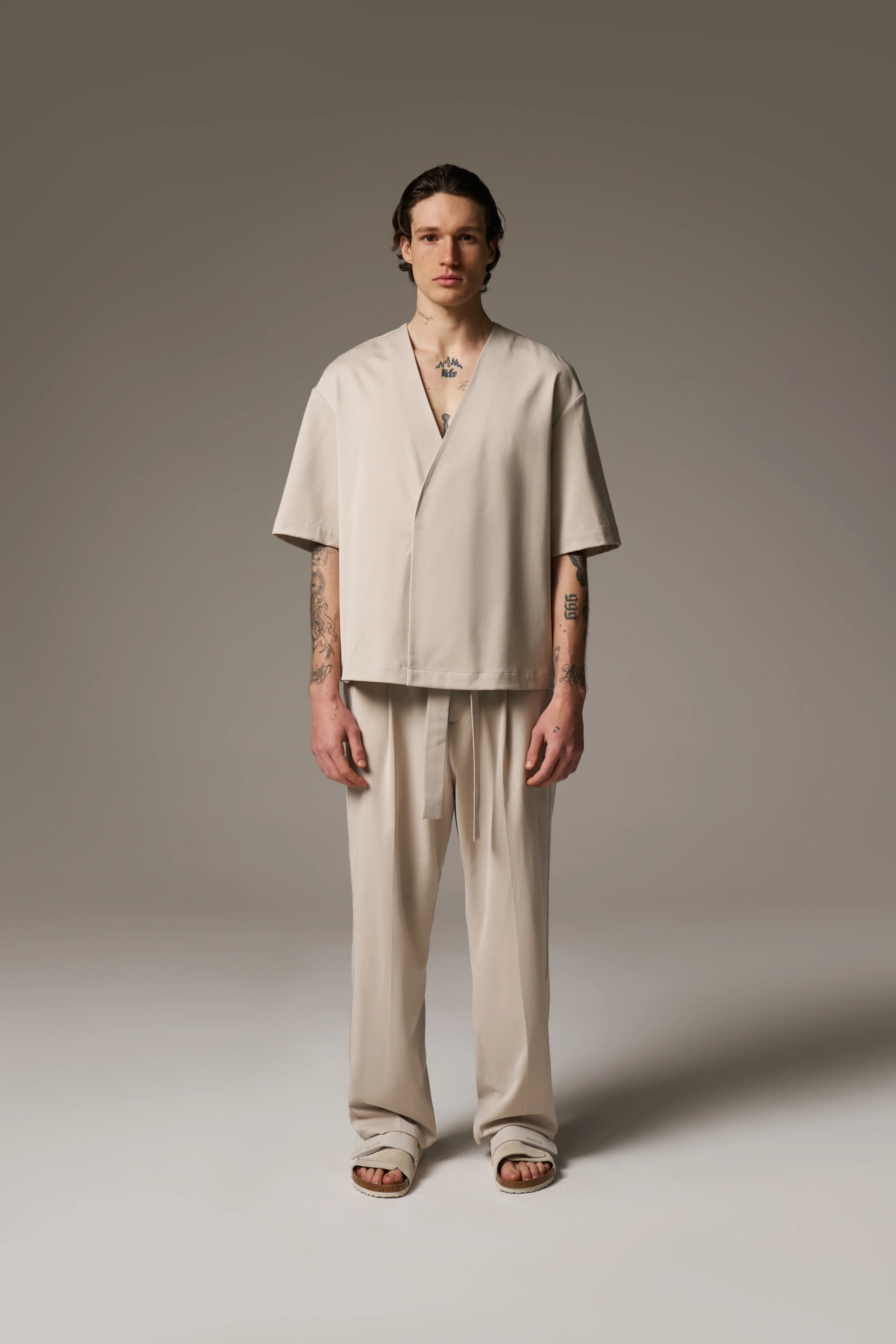 SMART WOVEN SHIRT - STONE