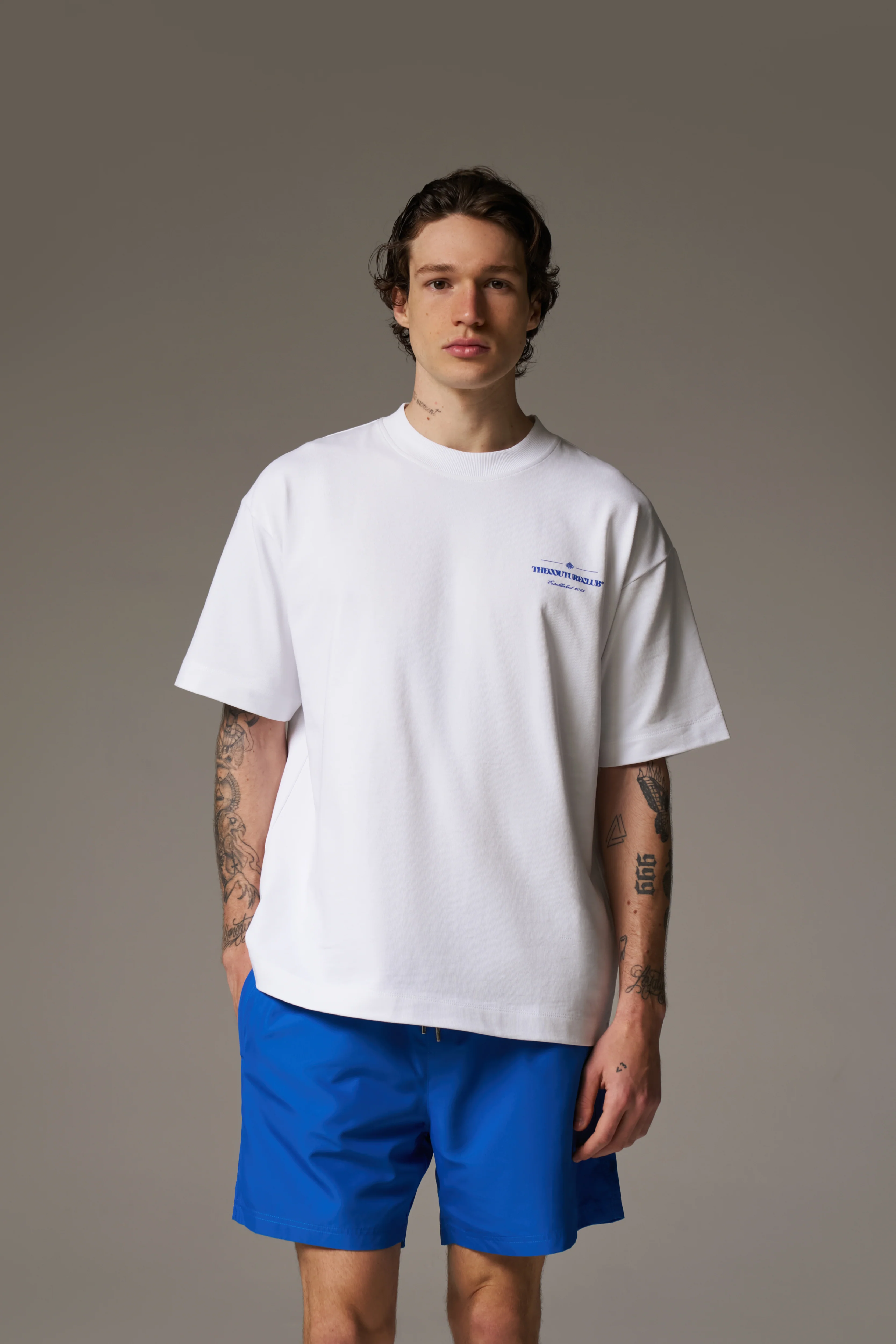 COPYRIGHT MULTI GRAPHIC T-SHIRT - COBALT