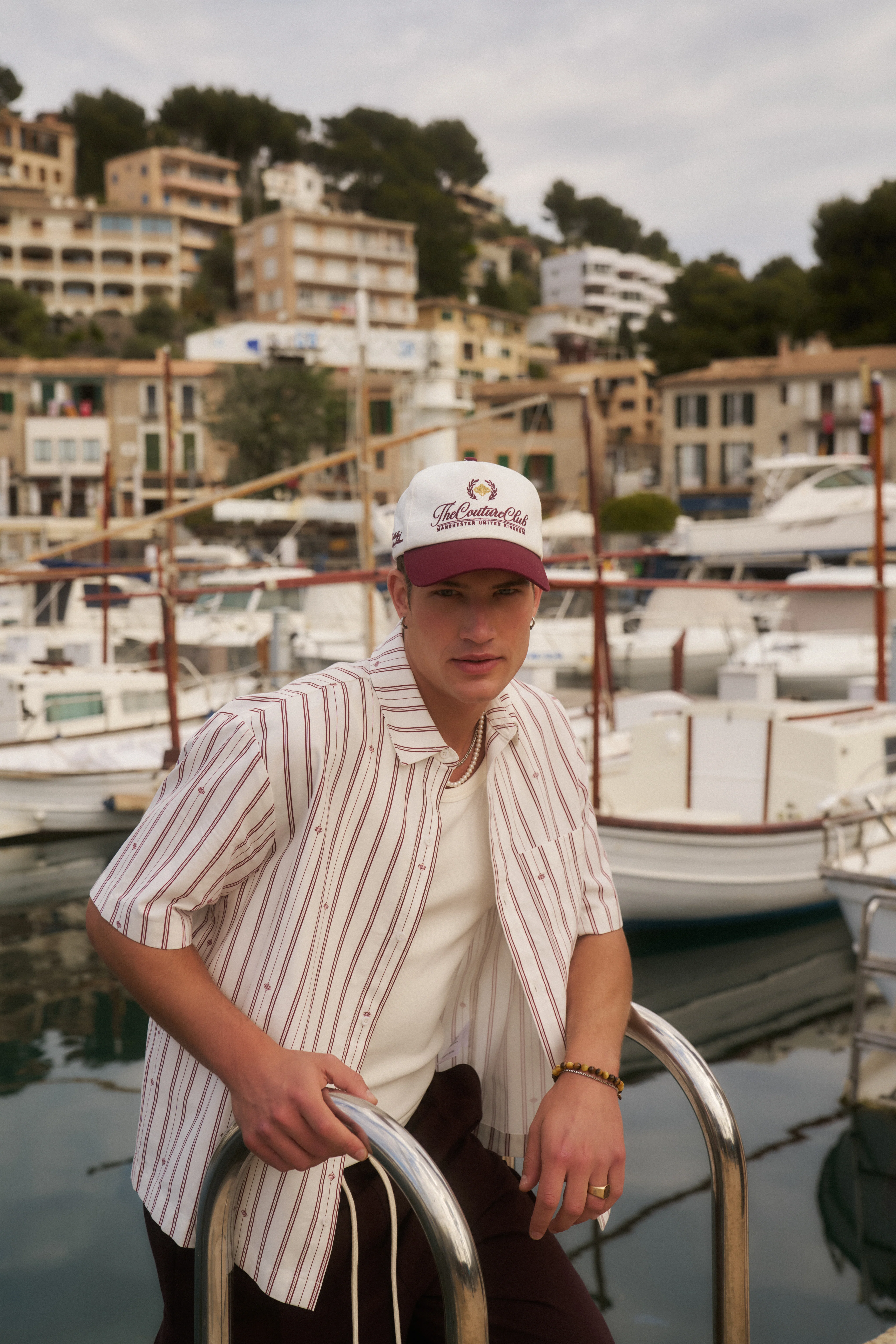 EMBLEM STRIPE SHIRT - STONE