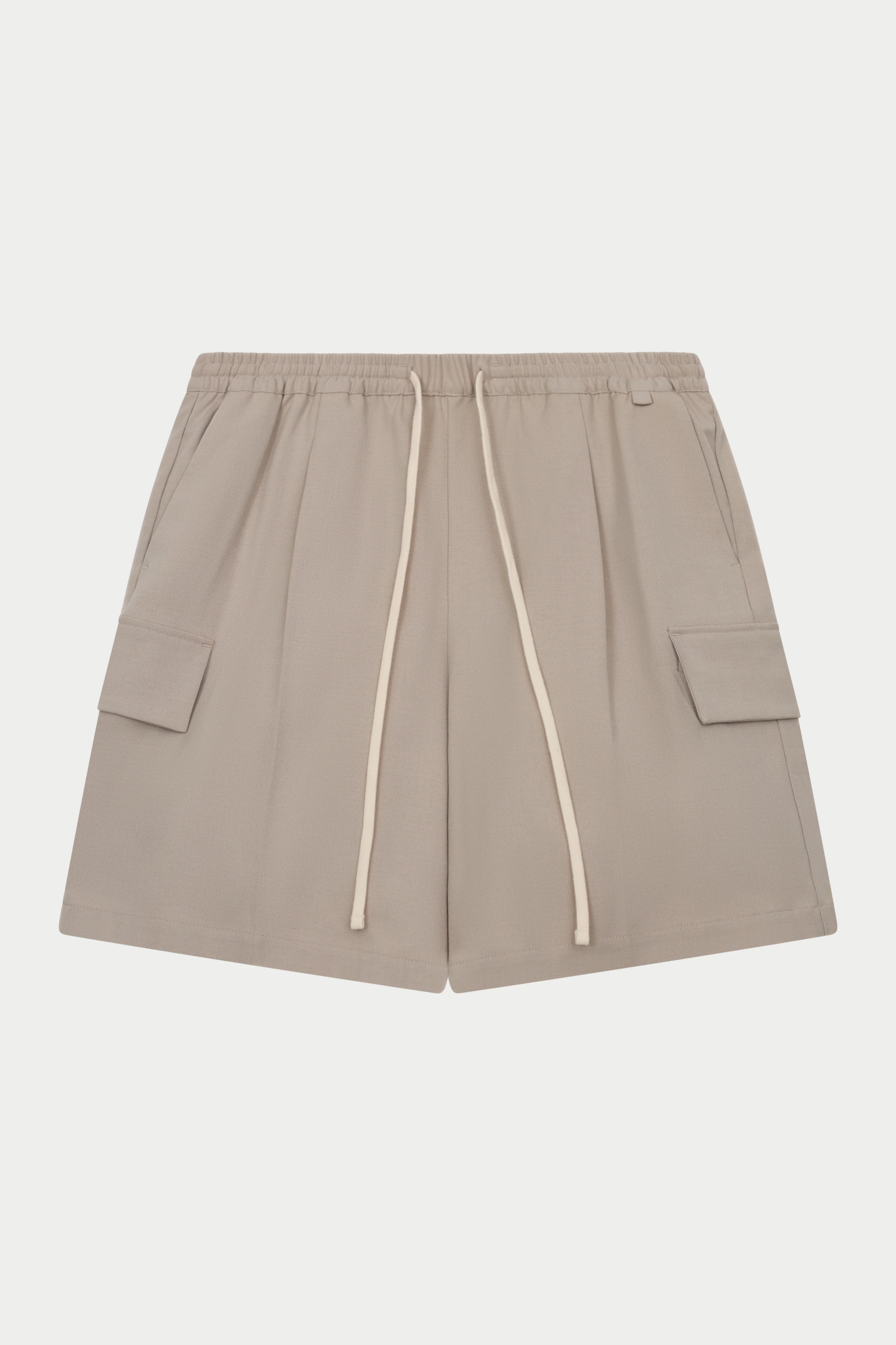 WIDE LEG SIDE POCKET SHORTS - BEIGE