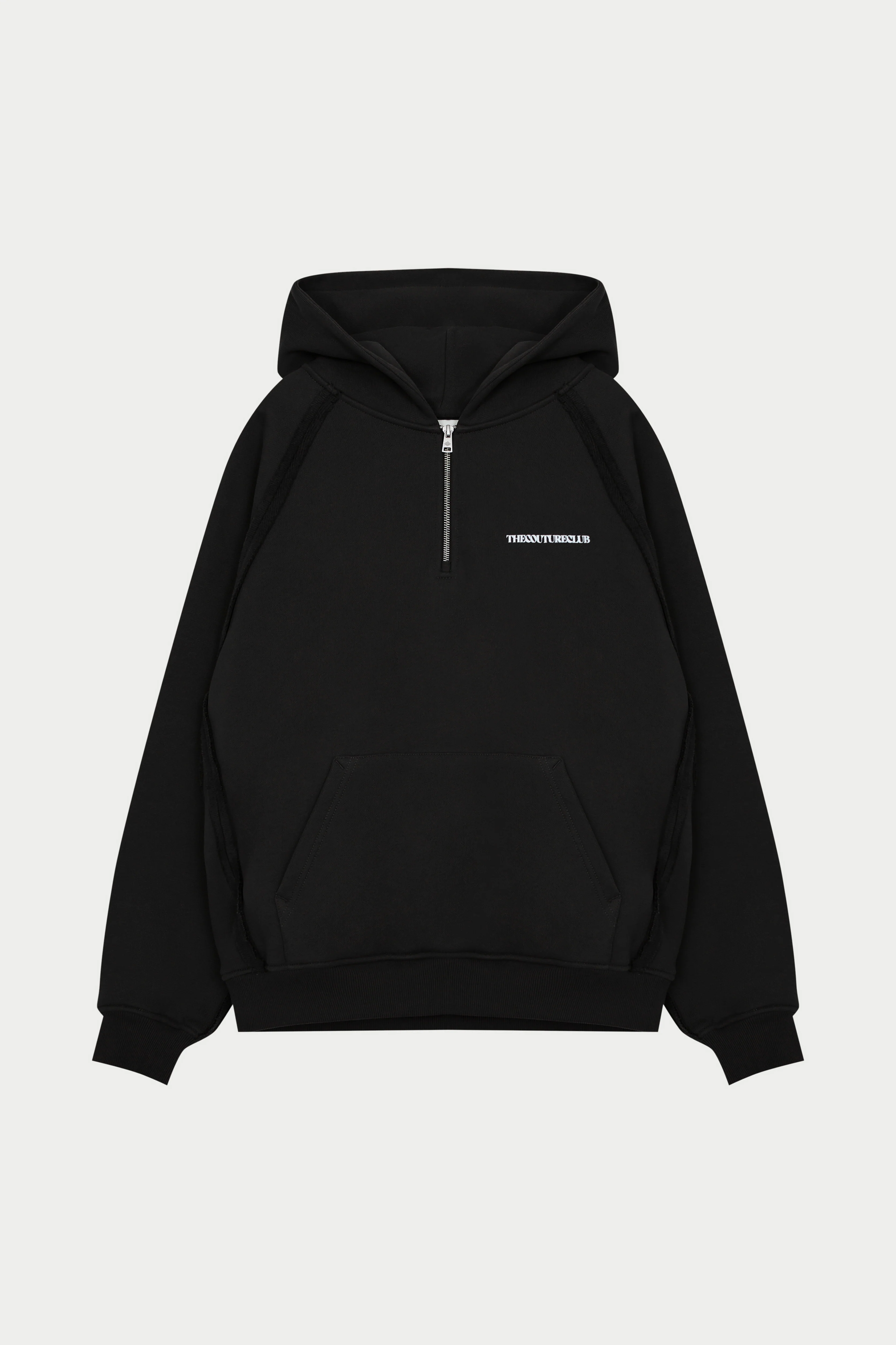 COPYRIGHT QUARTER ZIP HOODIE  - BLACK