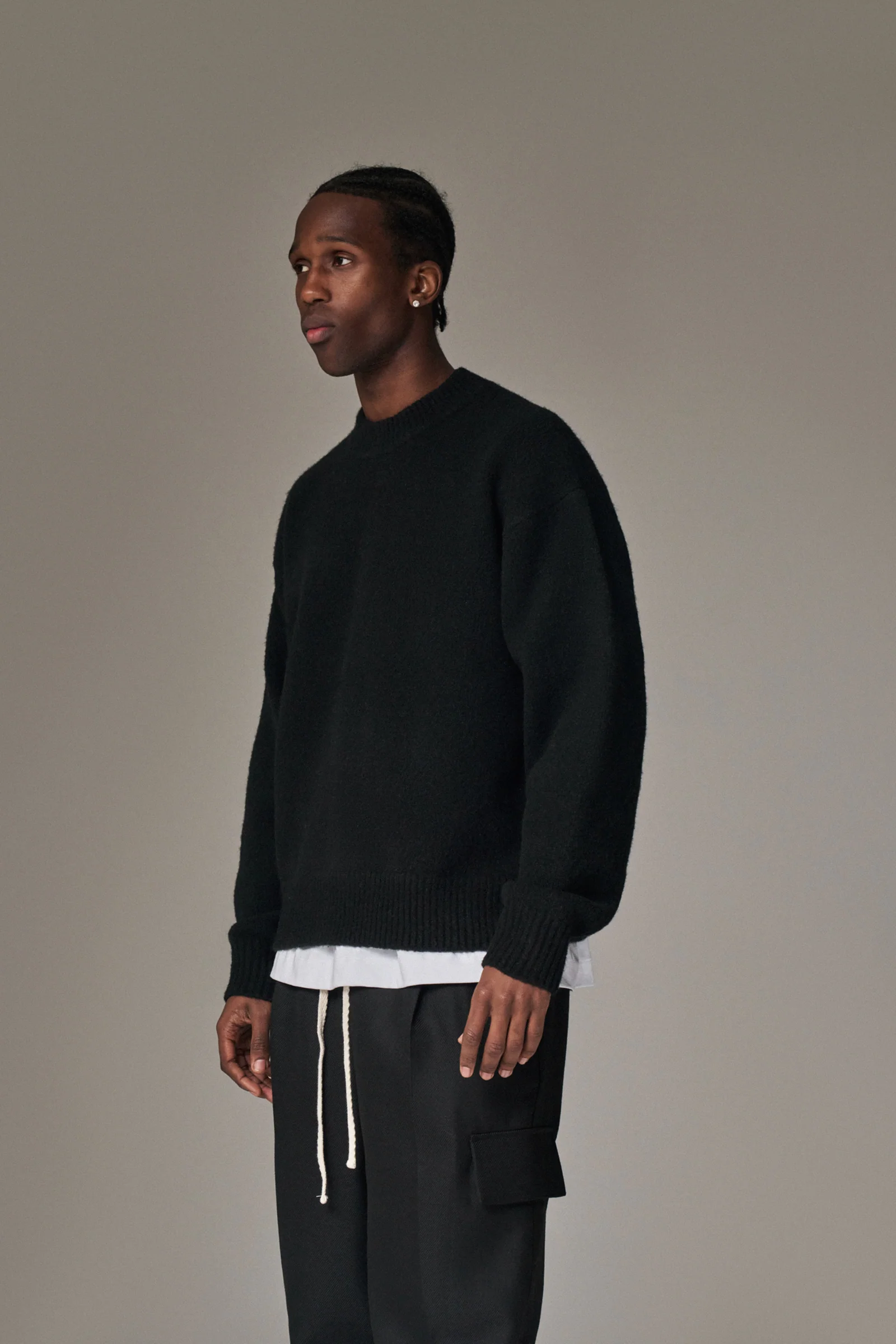 COPYRIGHT BRUSHED KNIT JUMPER - BLACK