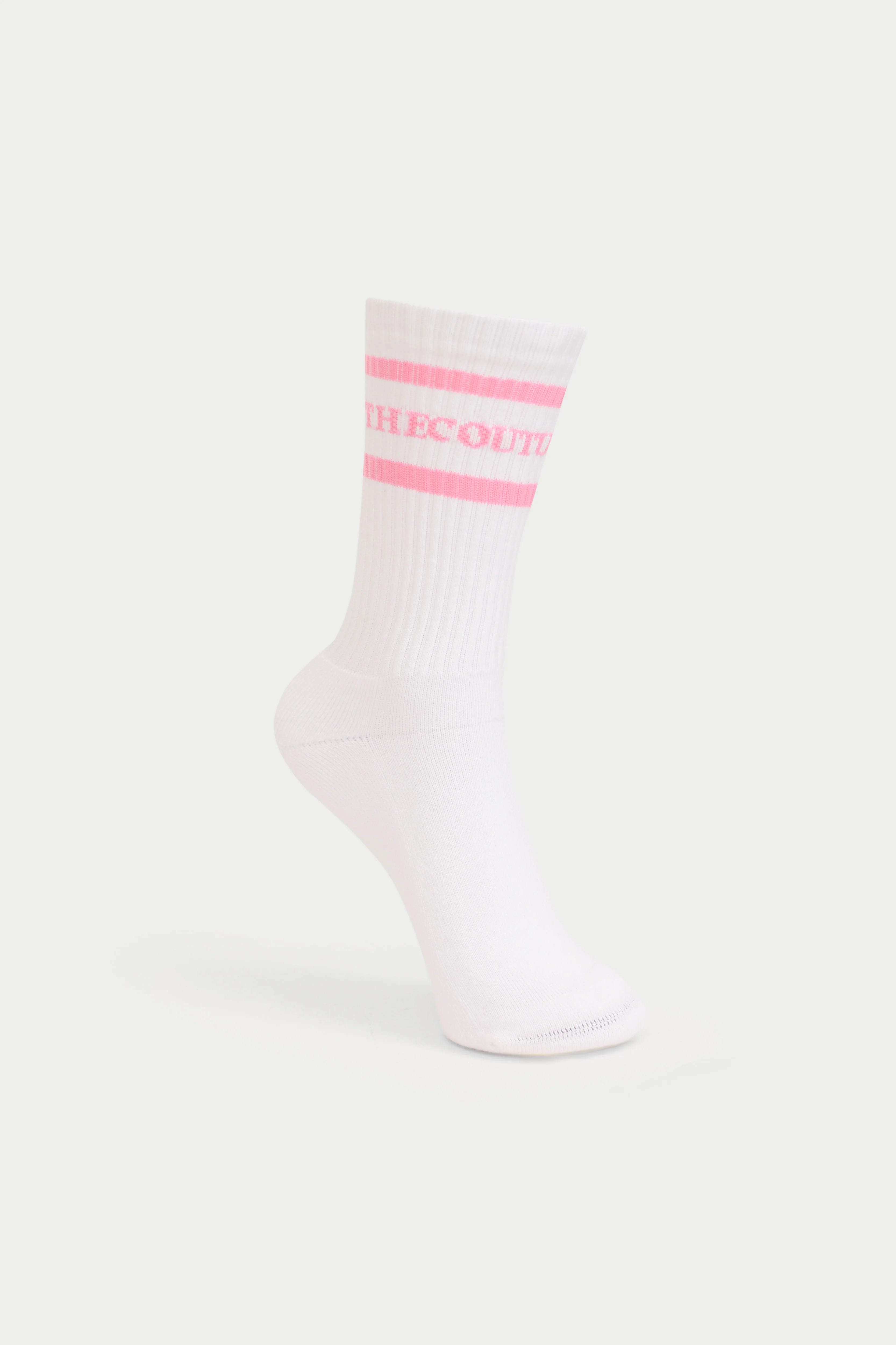 DOUBLE STRIPE COPYRIGHT SOCK - PINK
