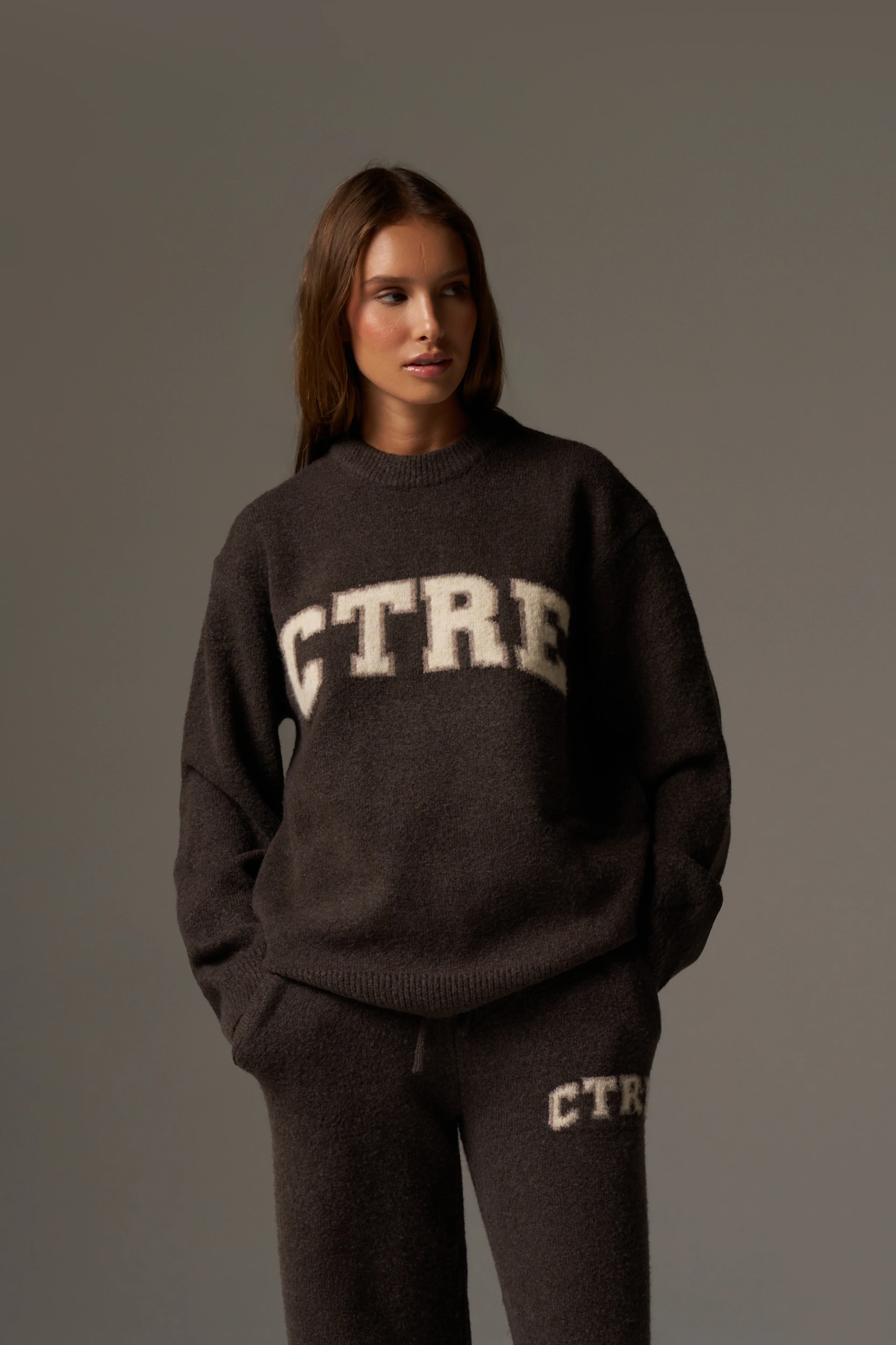 CTRE KNITTED SWEATSHIRT - BROWN