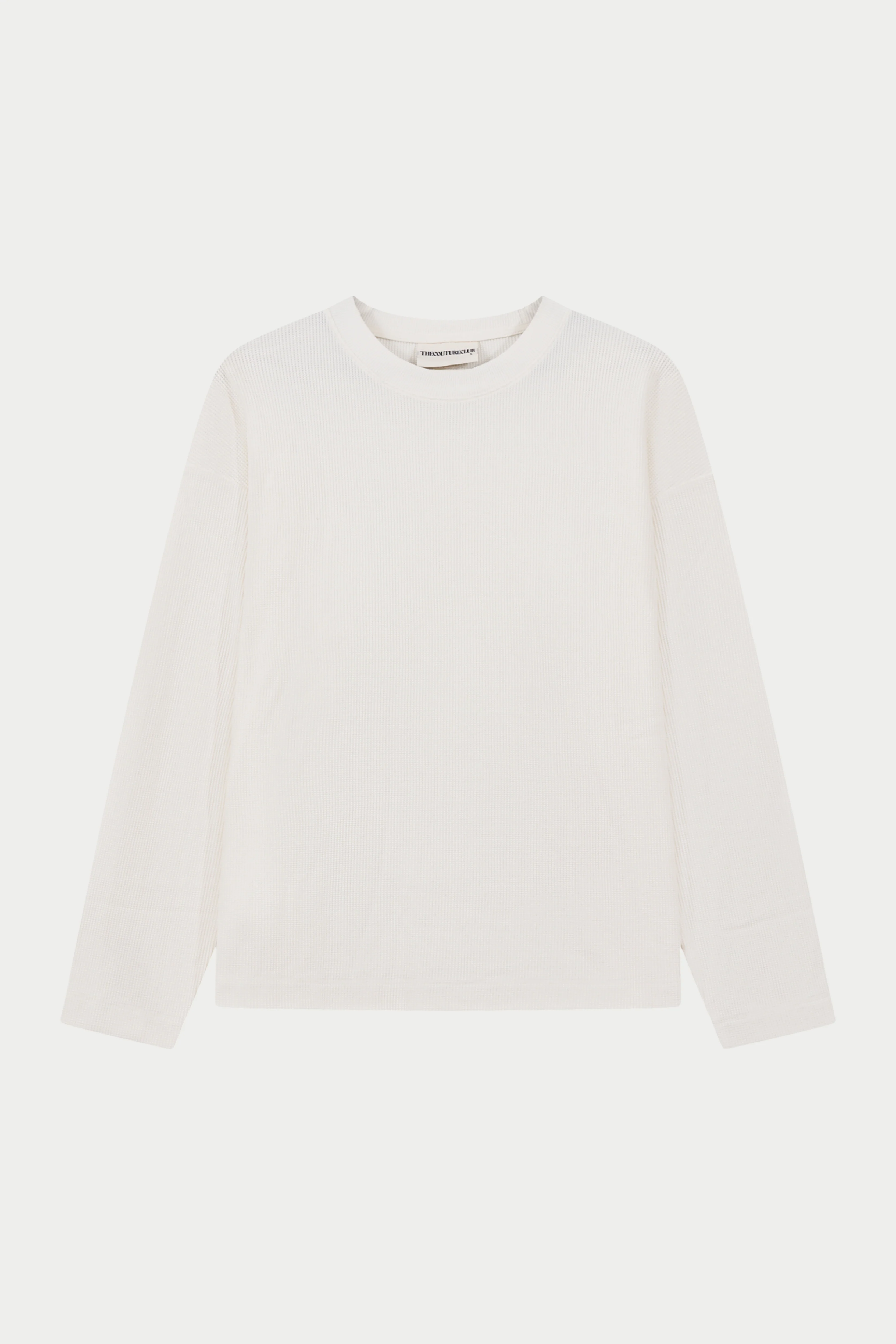 WAFFLE LONG SLEEVE T-SHIRT - OFF WHITE