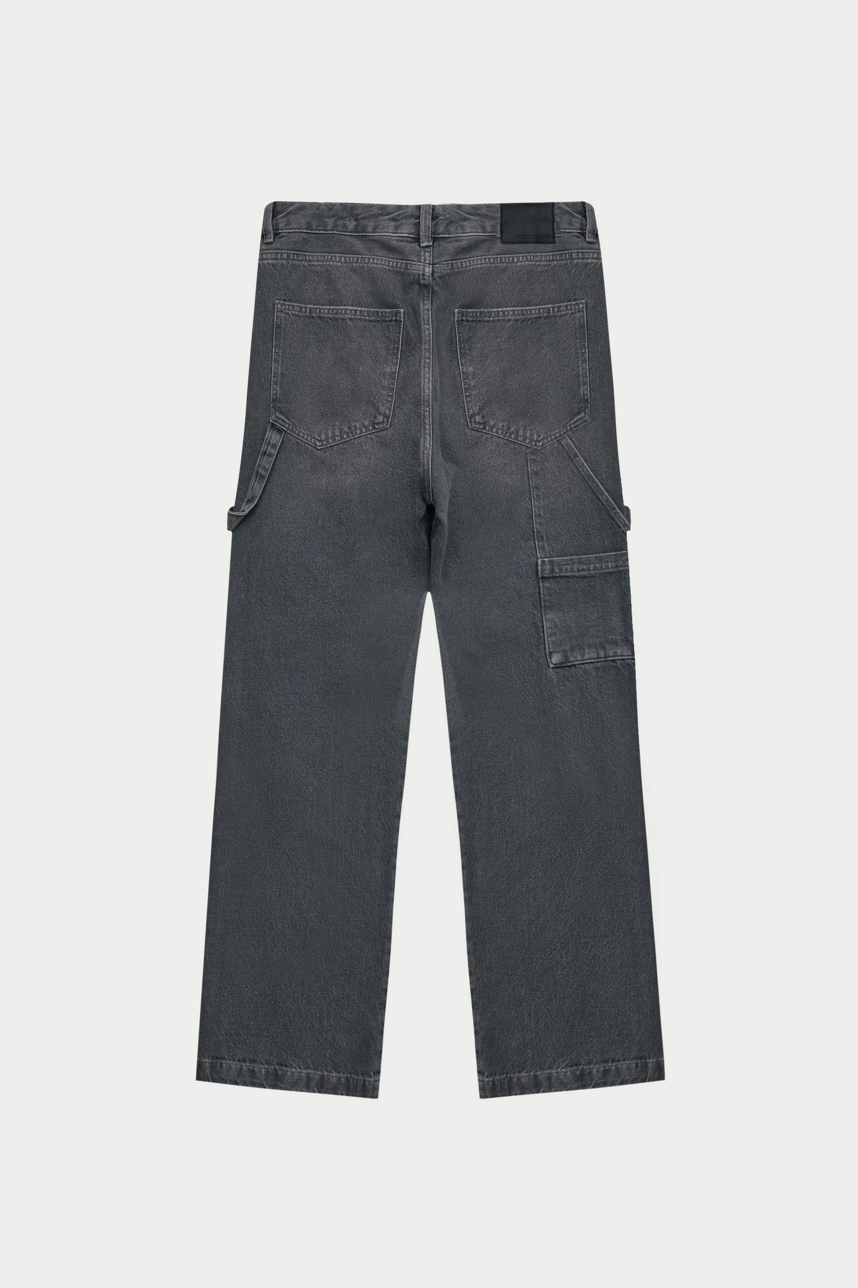 DENIM RIVET DETAIL CARPENTER JEANS - GREY WASH